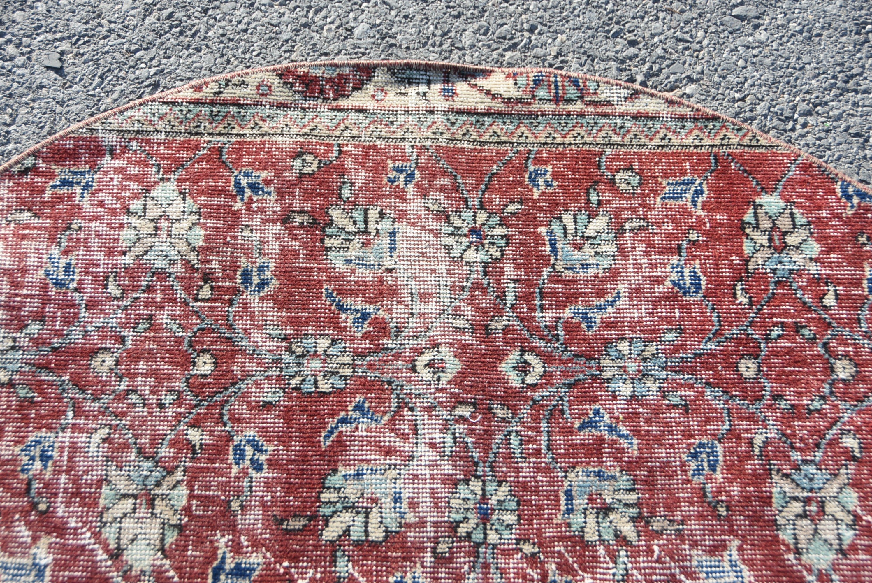 Red Cool Rug, Vintage Rug, Dorm Rug, Floor Rug, 4x4 ft Accent Rugs, Rugs for Nursery, Turkish Rug, Ethnic Rug, Kitchen Rug, Bedroom Rug