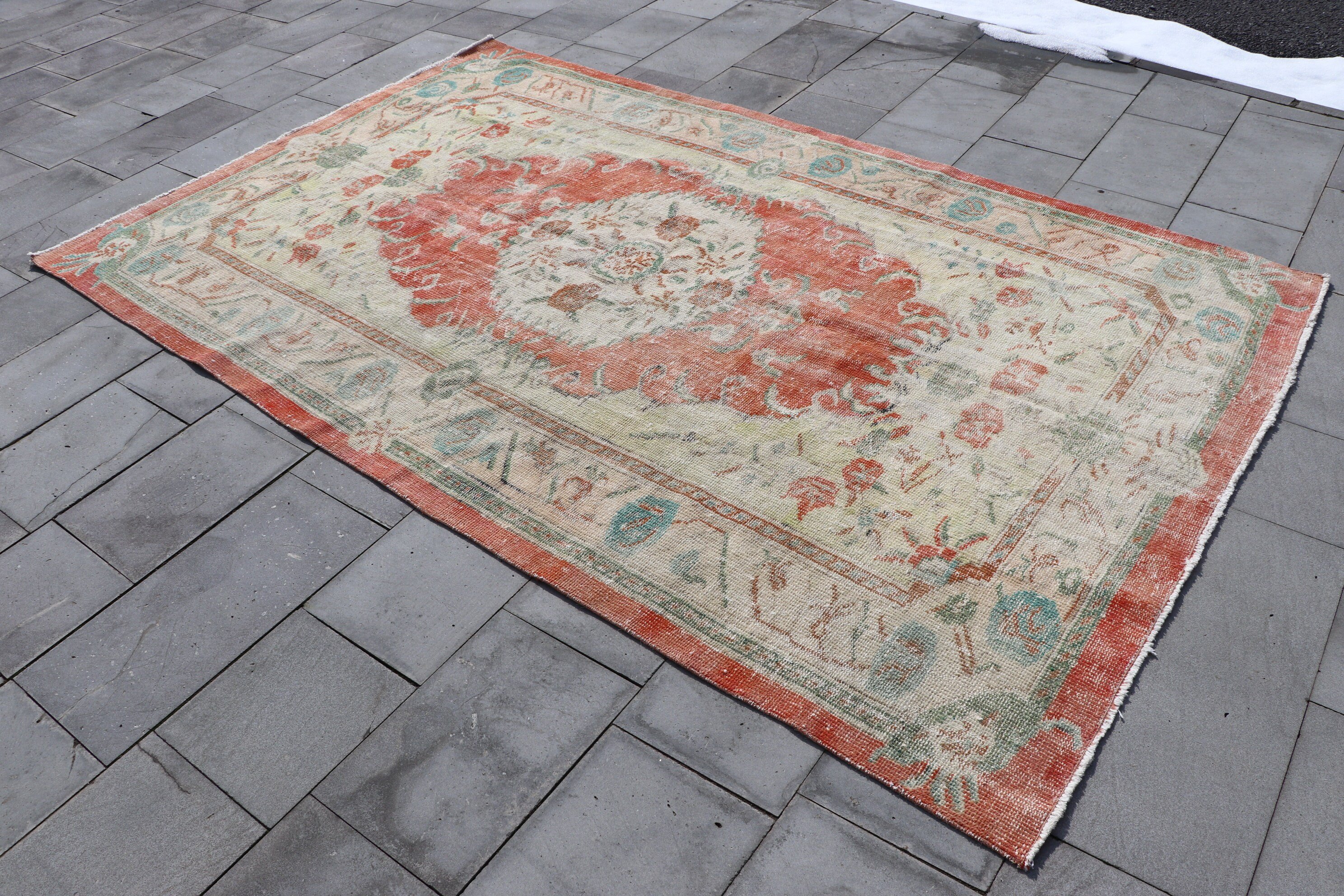 Anatolian Rug, Living Room Rugs, Turkish Rug, 5.7x9.2 ft Large Rug, Pink Bedroom Rug, Antique Rug, Vintage Rugs, Rugs for Living Room