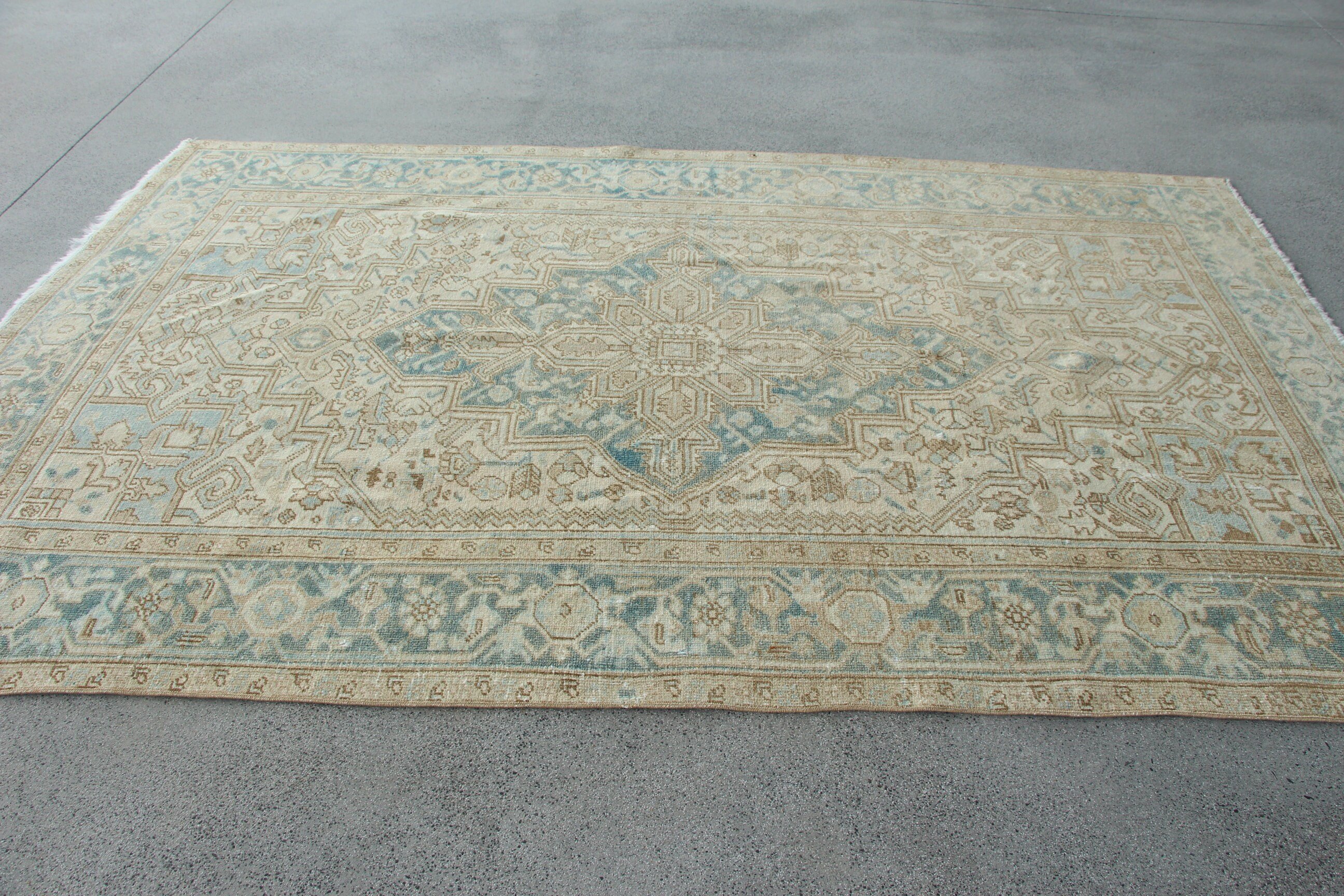 Salon Halıları, Kabile Halısı, Vintage Halı, Bej Oryantal Halılar, 5,8x9 ft Büyük Halılar, Açıklama Halısı, Anadolu Halısı, Büyük Boho Halısı, Türk Halısı