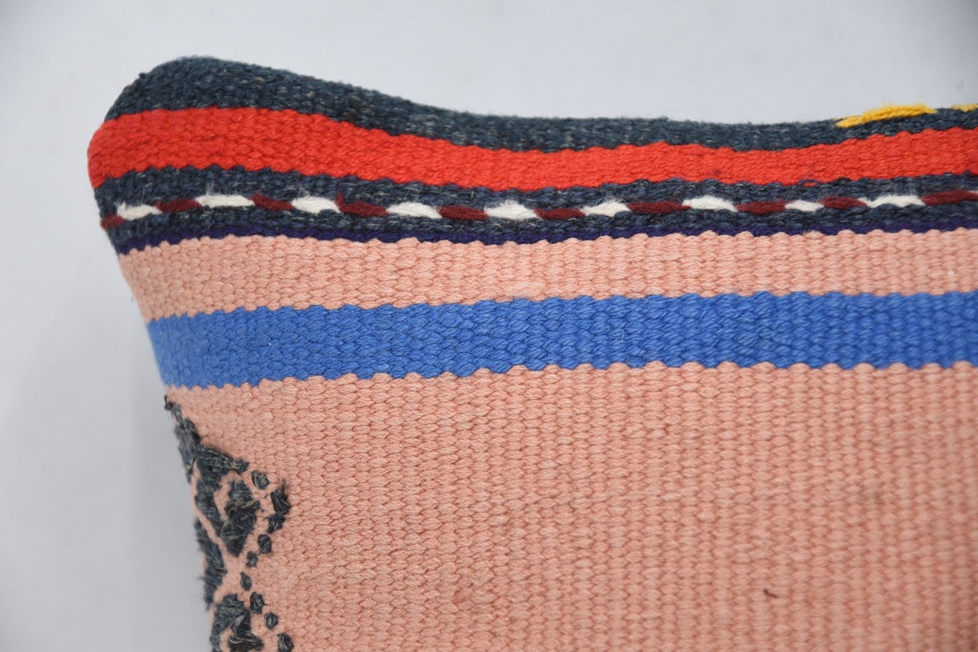 İç Tasarım Yastık, Türk Bank Yastık Kılıfı, Vintage Kilim Yastık, Veranda Yastık Kılıfı, 12"x12" Pembe Yastık Kılıfı, Boho Yastık