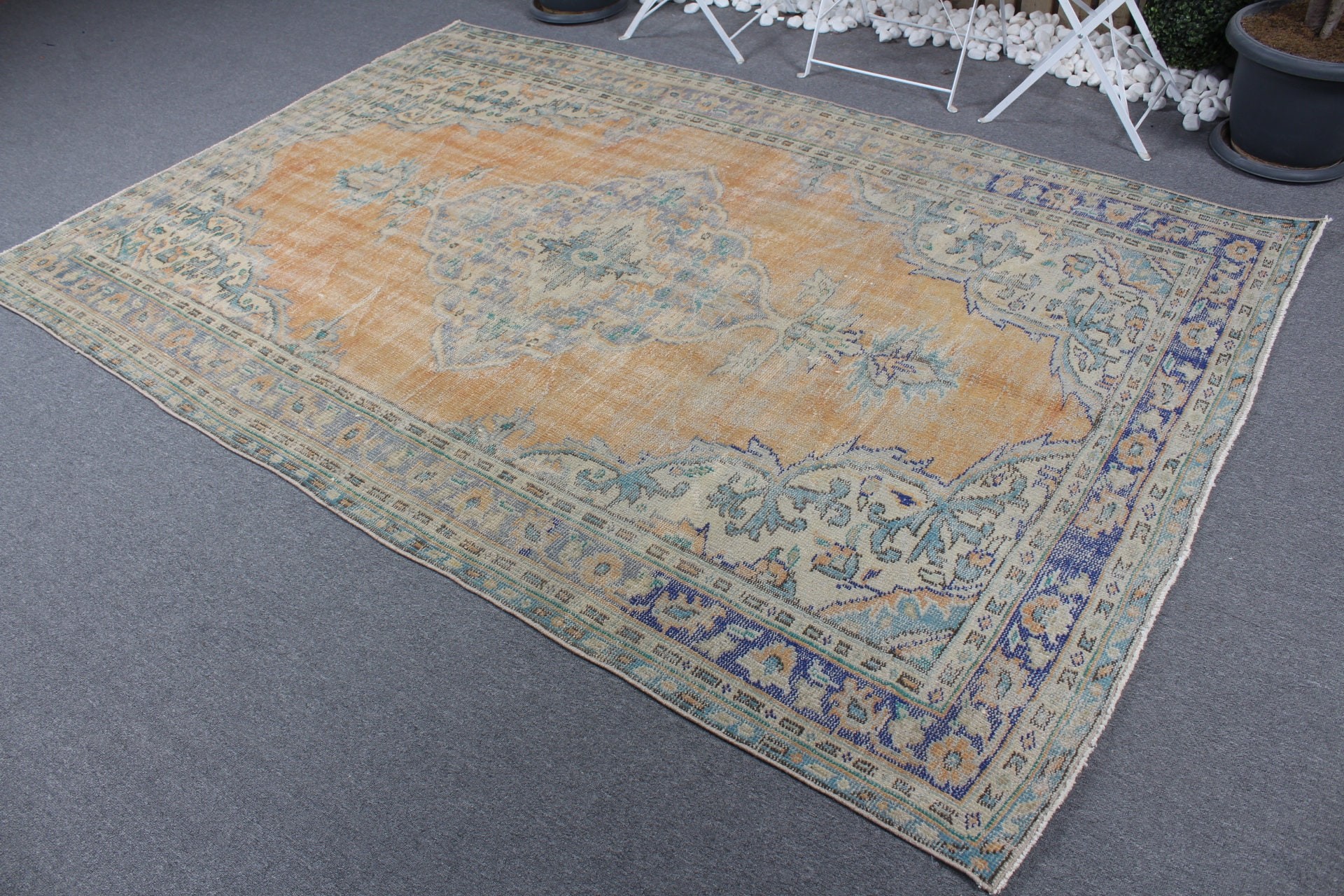 Dining Room Rug, Moroccan Rug, Home Decor Rug, Old Rug, Bedroom Rugs, 5.7x8.6 ft Large Rug, Turkish Rugs, Vintage Rug, Orange Kitchen Rugs