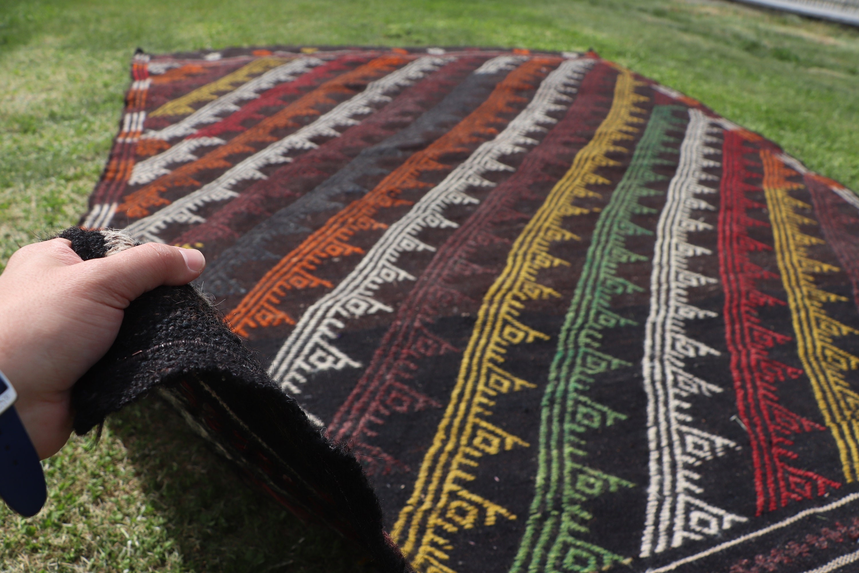 Siyah Oryantal Halılar, Kilim, Vintage Halı, Yemek Odası Halıları, 6,5x9,2 ft Büyük Halı, Yer Halıları, Lüks Halılar, Oturma Odası Halıları, Türk Halıları