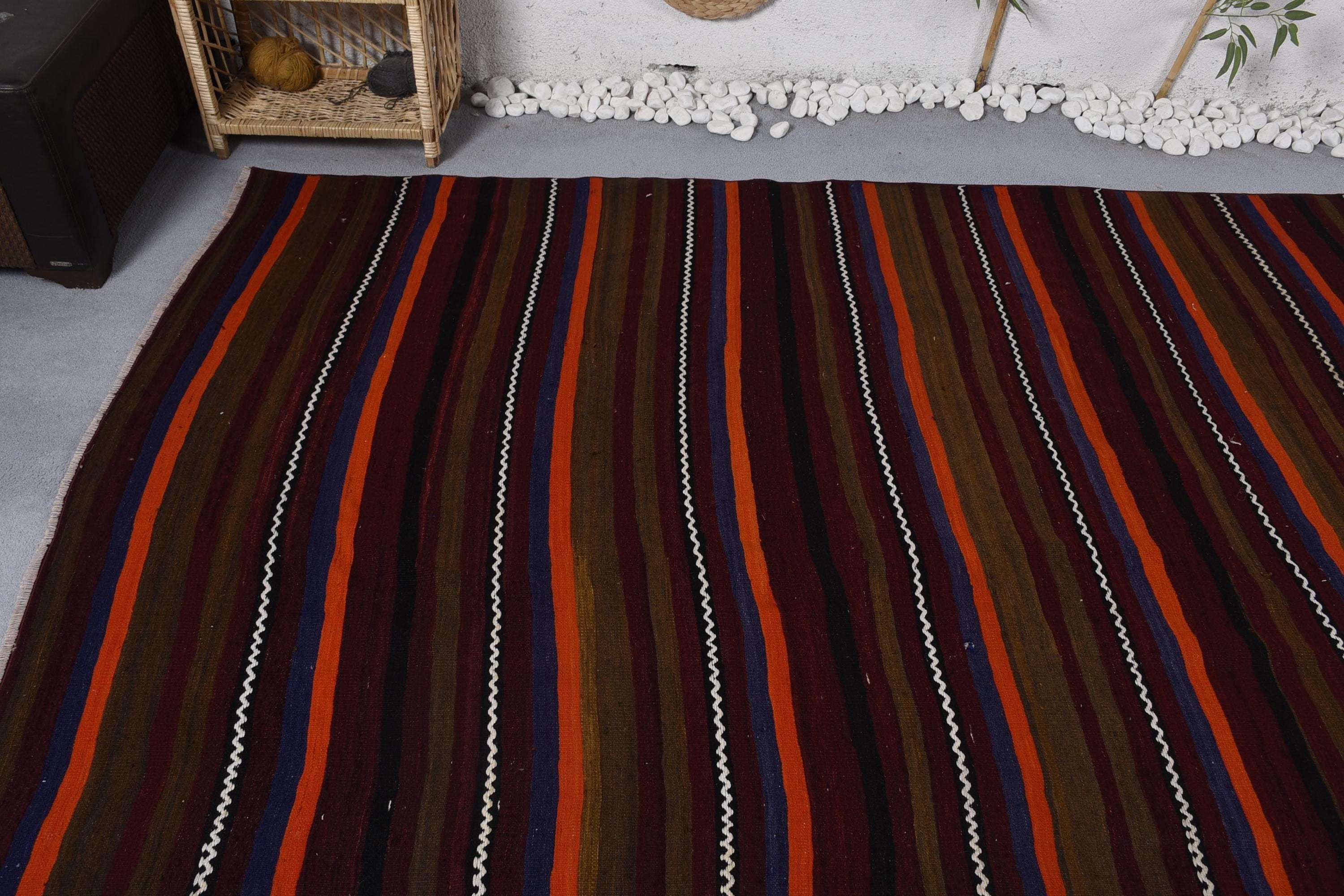 Büyük Vintage Halılar, Kilim, Mor Mutfak Halıları, 5.3x11 ft Büyük Halı, Sanatsal Halı, Vintage Halı, Geometrik Halı, Türk Halısı