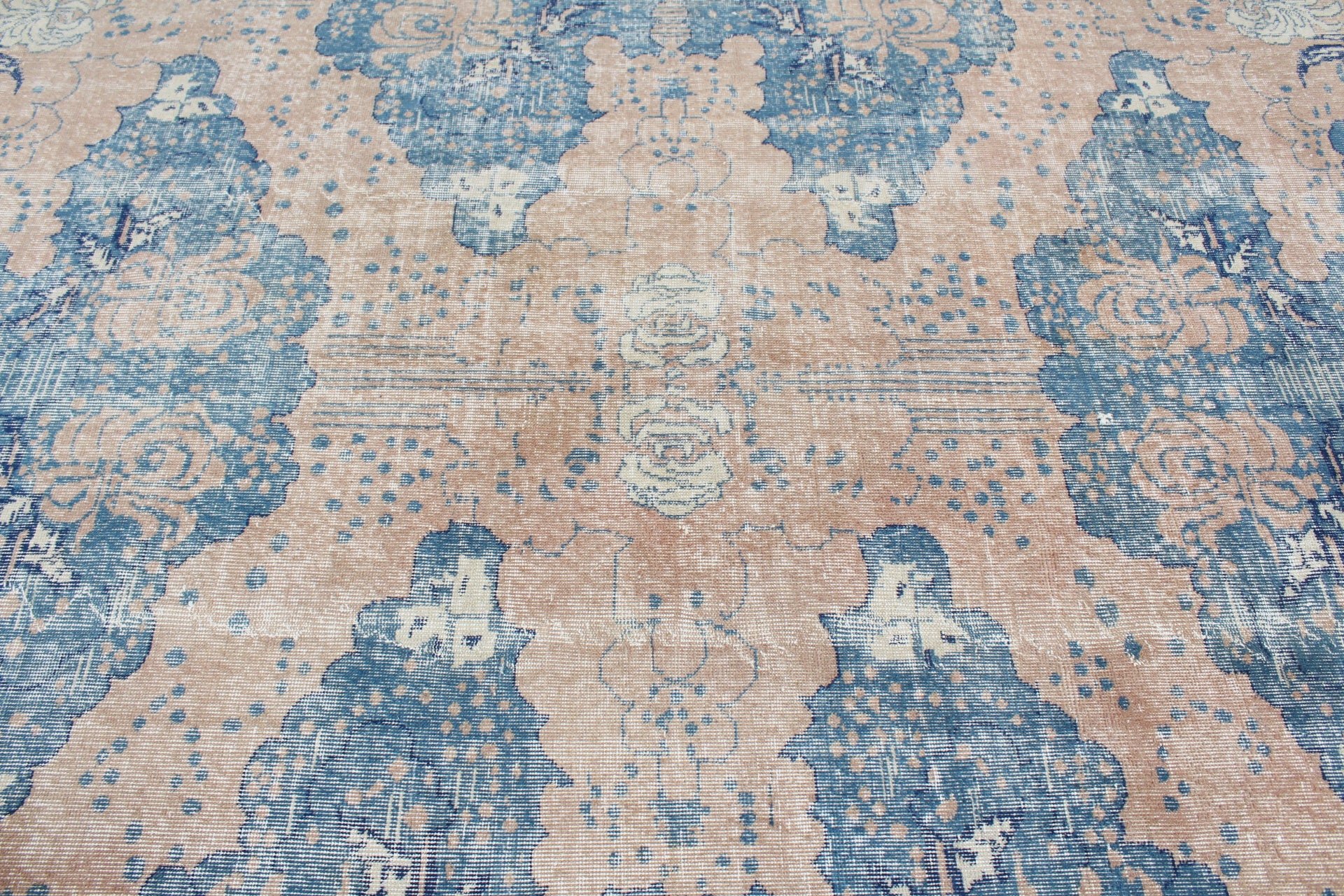 6.9x10.6 ft Oversize Rug, Oushak Rug, Living Room Rug, Vintage Rugs, Turkish Rug, Antique Rugs, Dining Room Rug, Old Rug, Blue Bedroom Rug