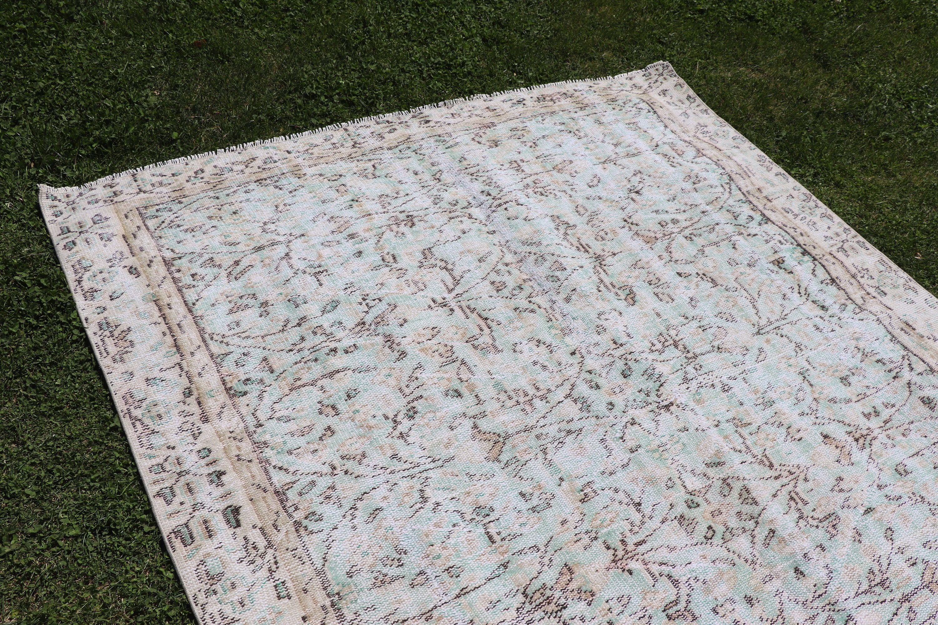 Antika Halılar, Anadolu Halıları, Yeşil Anadolu Halıları, Salon Halıları, 5.5x8.9 ft Büyük Halılar, Vintage Halı, Türk Halısı, Büyük Vintage Halılar