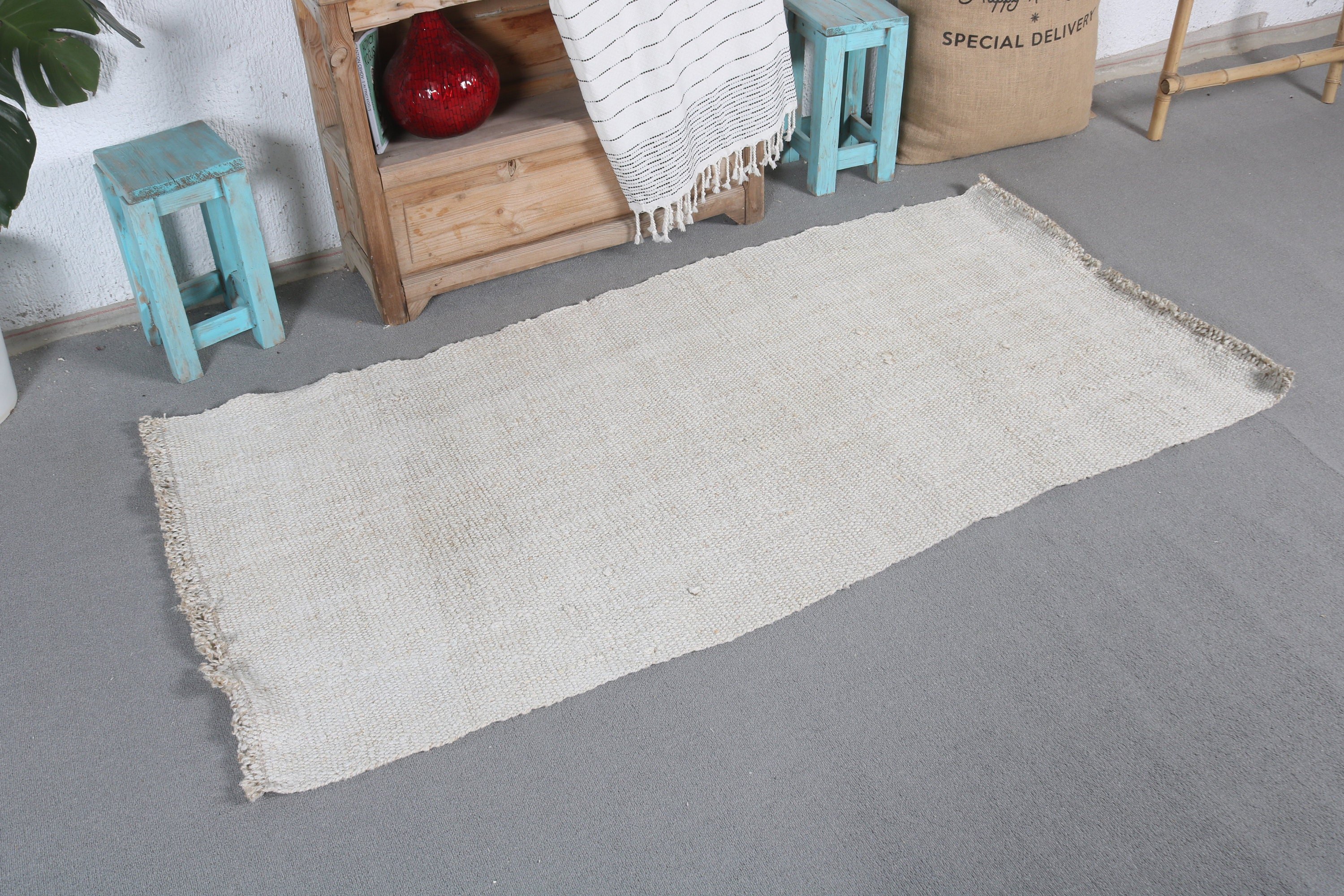 Beige Cool Rug, Handmade Rugs, Bathroom Rug, Moroccan Rugs, Kitchen Rug, Turkish Rug, 2.7x5.5 ft Small Rug, Vintage Rug, Rugs for Car Mat