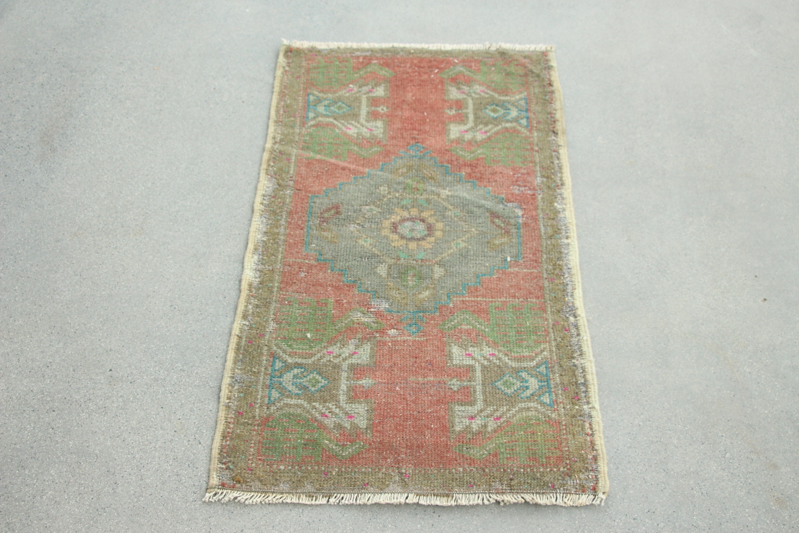 1.7x3.1 ft Small Rugs, Turkish Rugs, Green Kitchen Rugs, Outdoor Rug, Vintage Rugs, Oushak Rug, Floor Rugs, Bathroom Rugs, Small Area Rugs