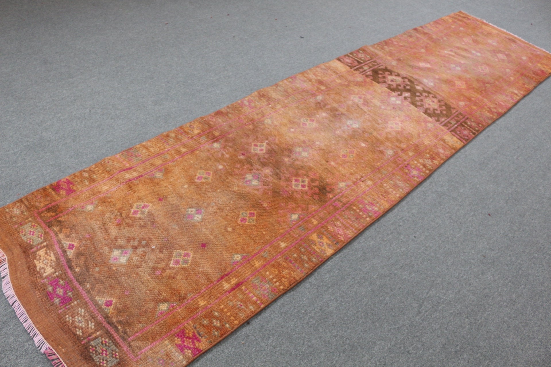 Moroccan Rug, 2.9x11.6 ft Runner Rug, Vintage Rug, Orange Home Decor Rugs, Rugs for Corridor, Turkish Rugs, Home Decor Rugs, Hallway Rug