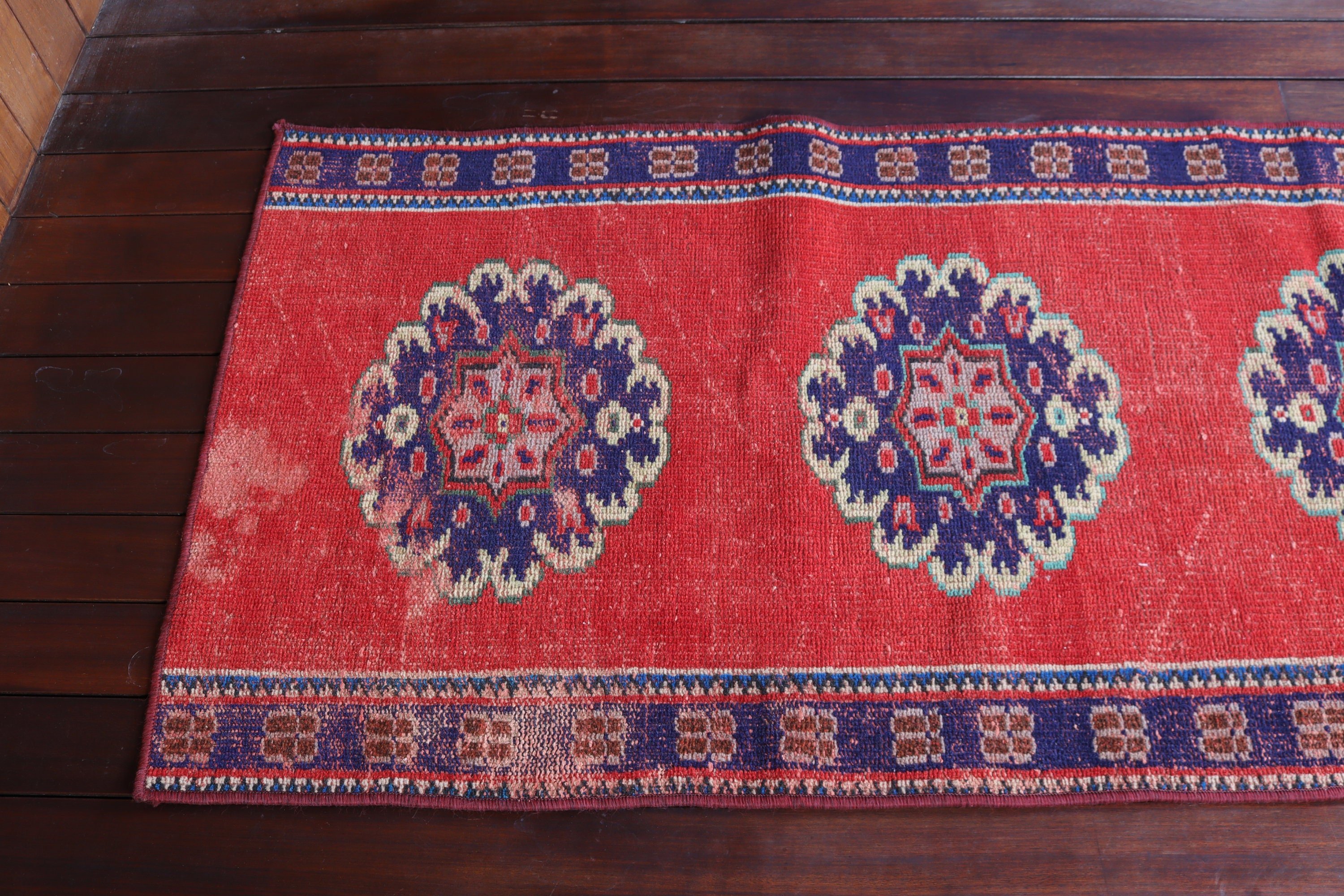 Koridor Halısı, Kırmızı Oryantal Halı, Vintage Halılar, 2.6x7.9 ft Runner Halıları, Antika Halı, Uzun Yolluk Halıları, Türk Halısı, Oryantal Halı, Modern Halı