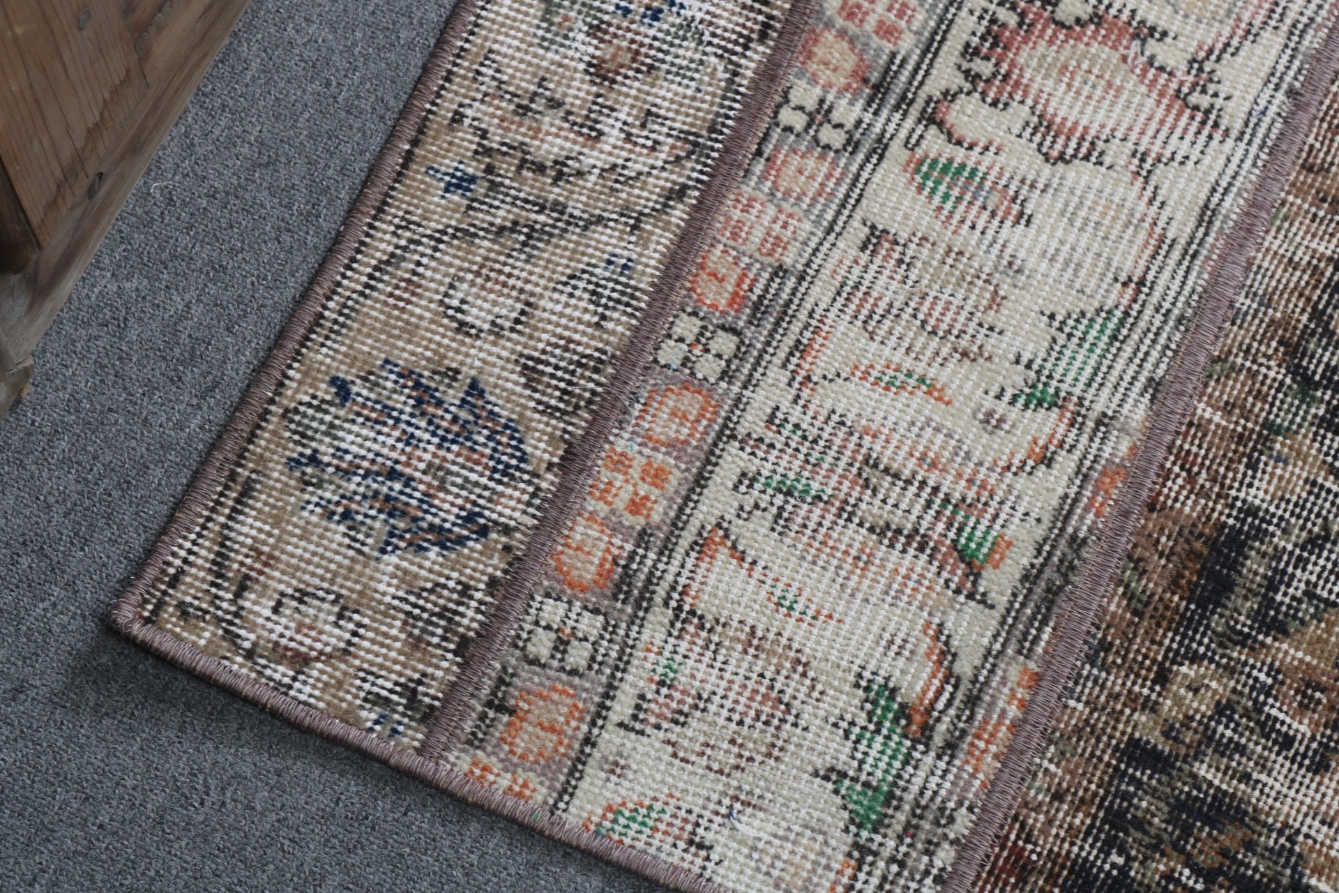 Small Vintage Rugs, Door Mat Rug, Turkish Rug, Oriental Rugs, Vintage Rugs, Bedroom Rug, 2.3x2.5 ft Small Rug, Beige Home Decor Rug