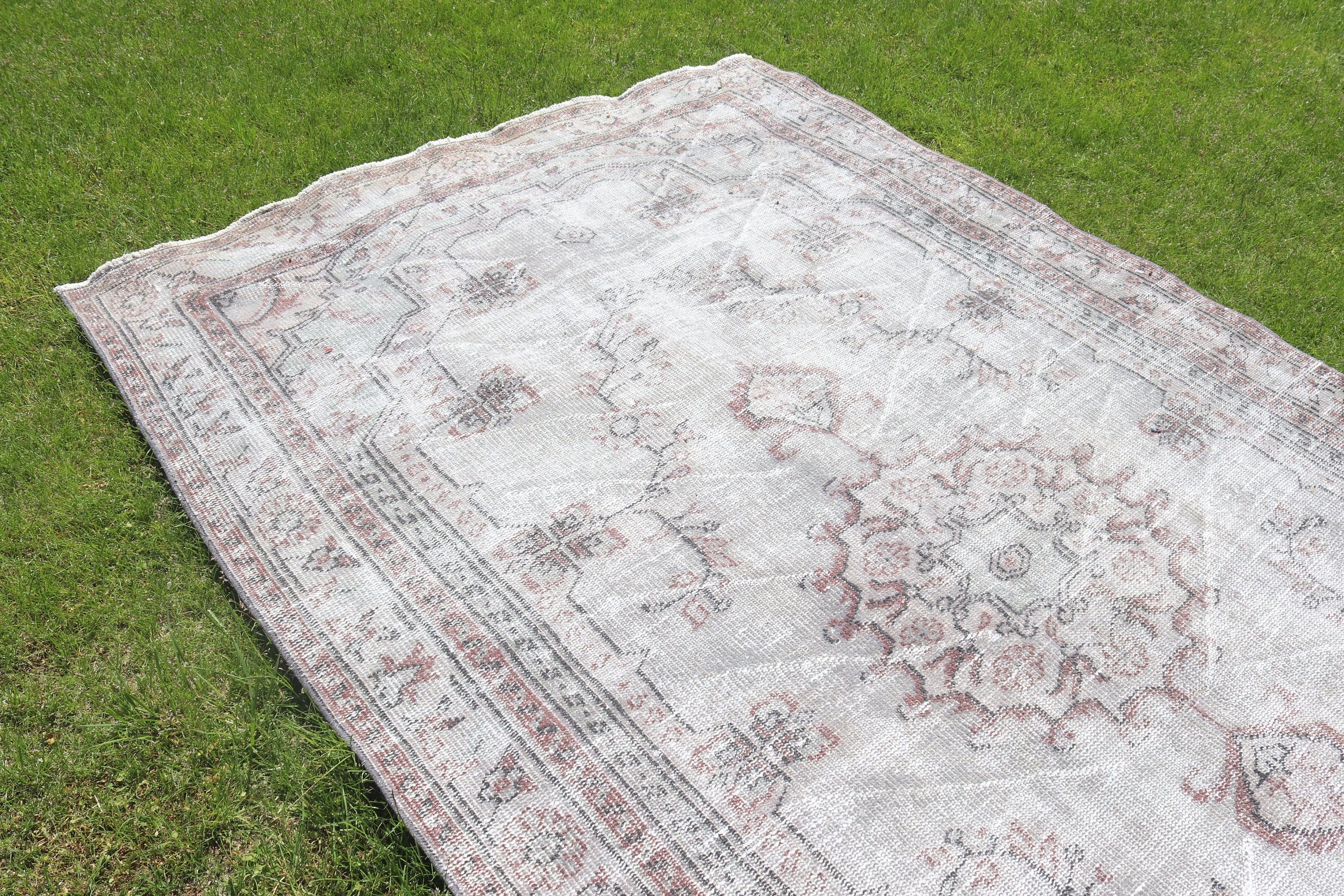 Bej Nötr Halılar, Yemek Odası Halısı, Türk Halıları, Yatak Odası Halıları, Boho Halısı, Modern Halı, 5.7x9.7 ft Büyük Halı, Büyük Vintage Halı, Vintage Halı