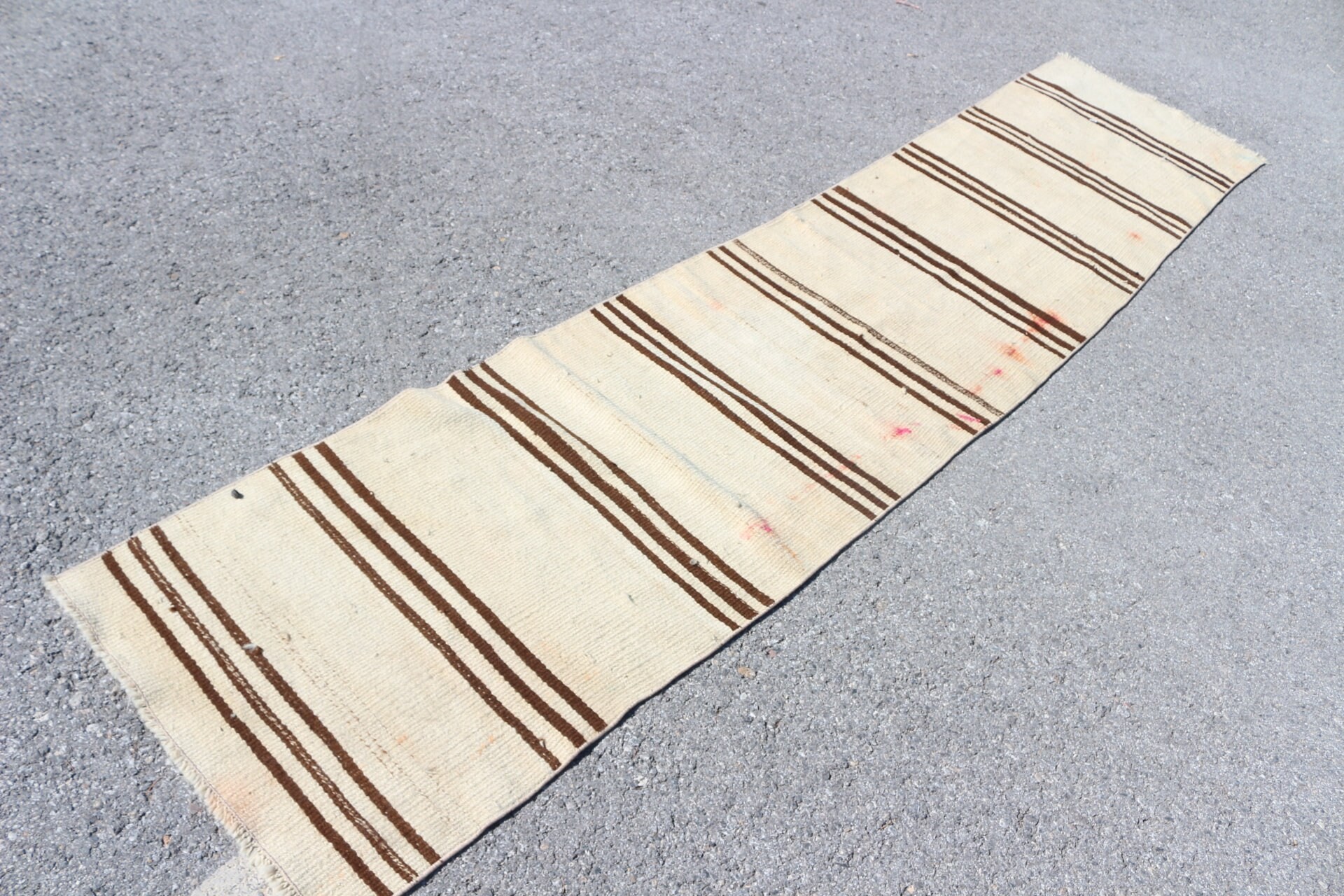 Vintage Rug, Kilim, Stair Rug, Rugs for Corridor, Beige Kitchen Rug, Turkish Rug, Wool Rug, 2.2x10.3 ft Runner Rugs, Home Decor Rug