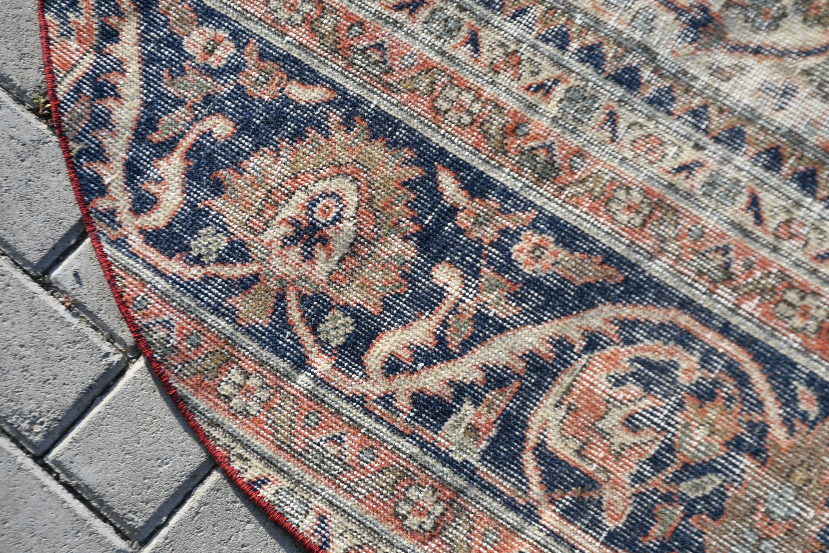 4.7x4.5 ft Accent Rug, Nursery Rug, Blue Floor Rug, Bedroom Rugs, Floor Rugs, Vintage Rug, Cool Rug, Turkish Rug, Rugs for Nursery