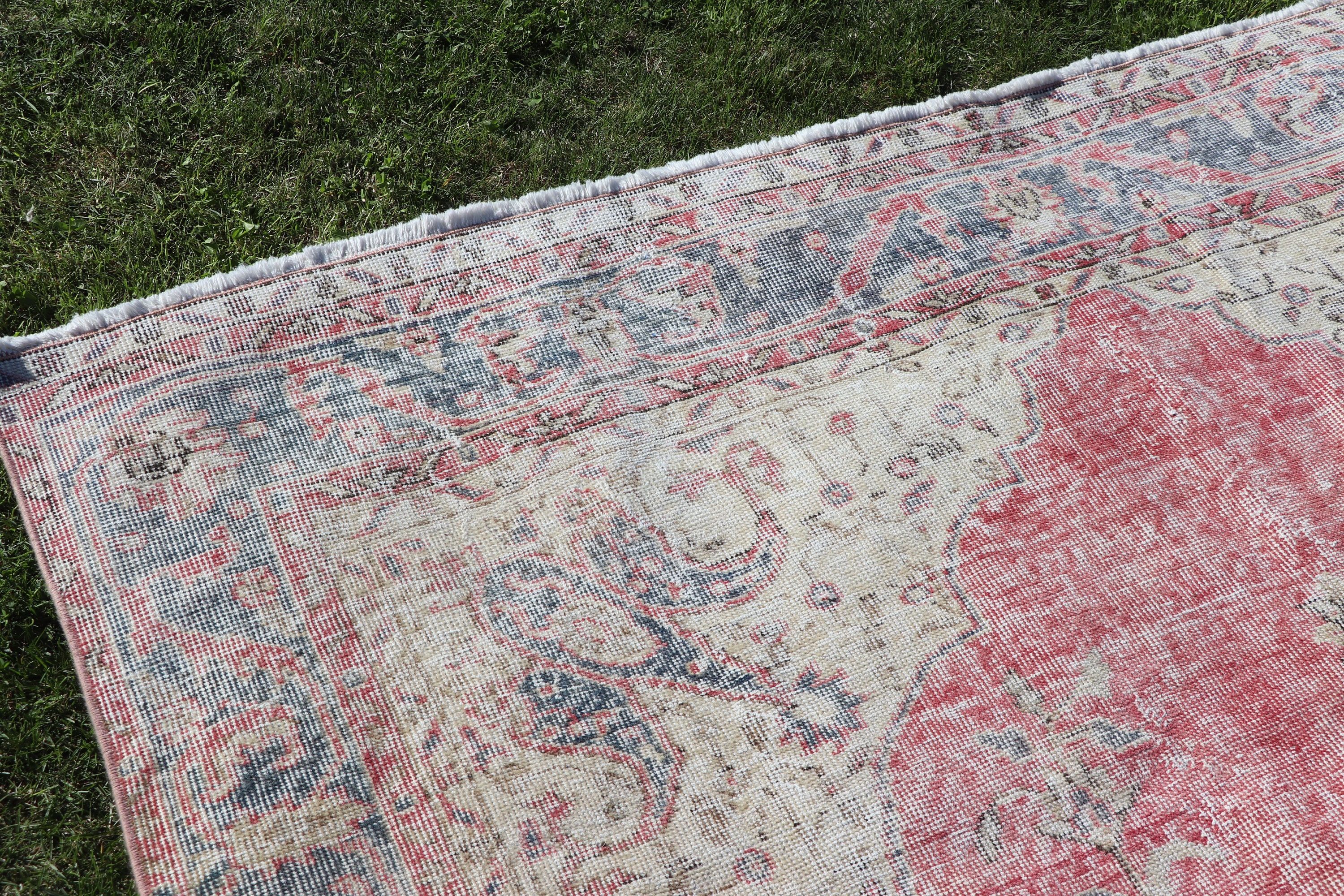 Red Moroccan Rug, Bedroom Rugs, Living Room Rugs, Turkish Rugs, Vintage Rugs, Office Rugs, Luxury Rug, 6.1x10.3 ft Large Rugs