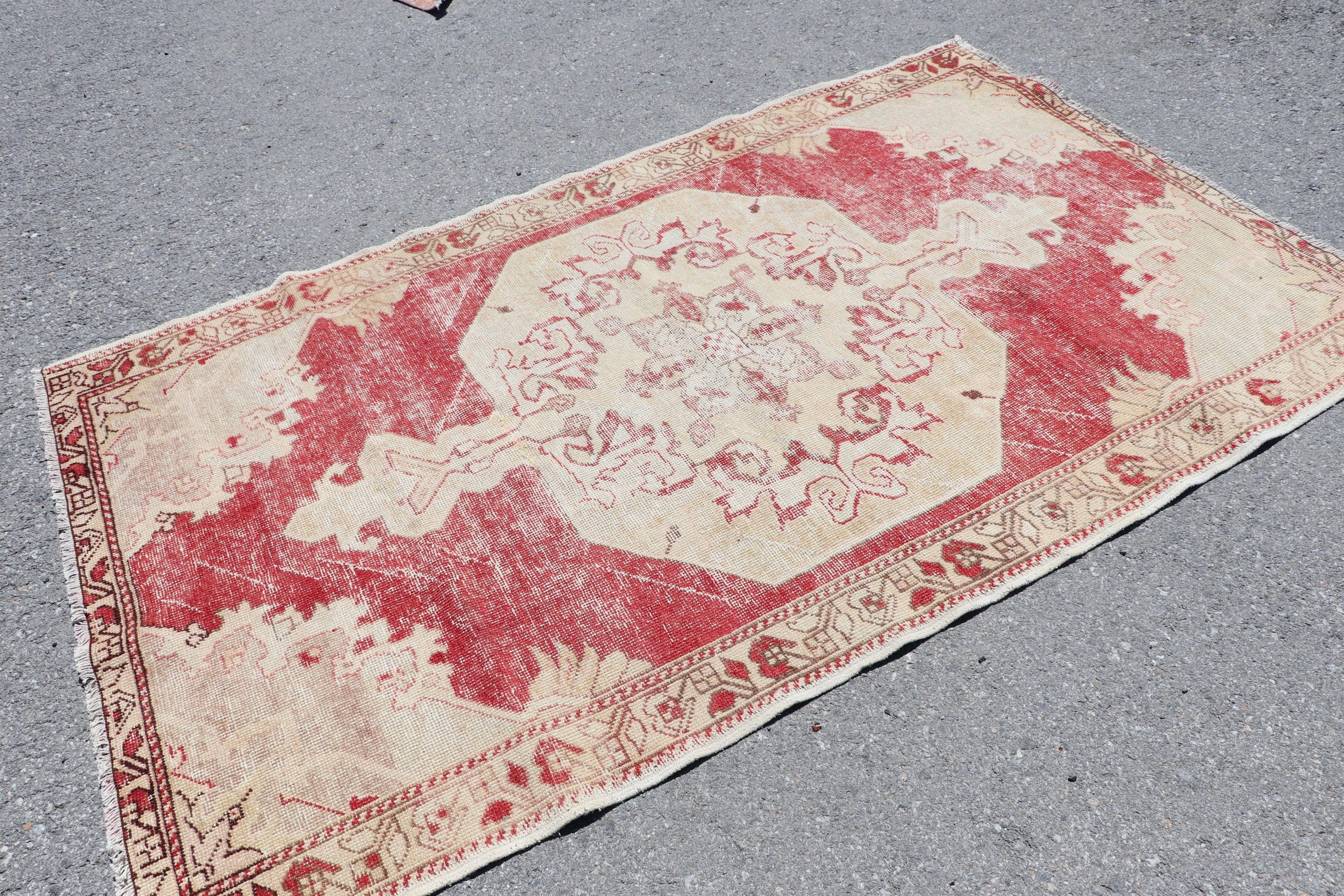 Rugs for Floor, Moroccan Rugs, Floor Rug, Red Oushak Rugs, Turkish Rugs, Nursery Rug, 4.4x7.2 ft Area Rugs, Vintage Rug, Home Decor Rugs