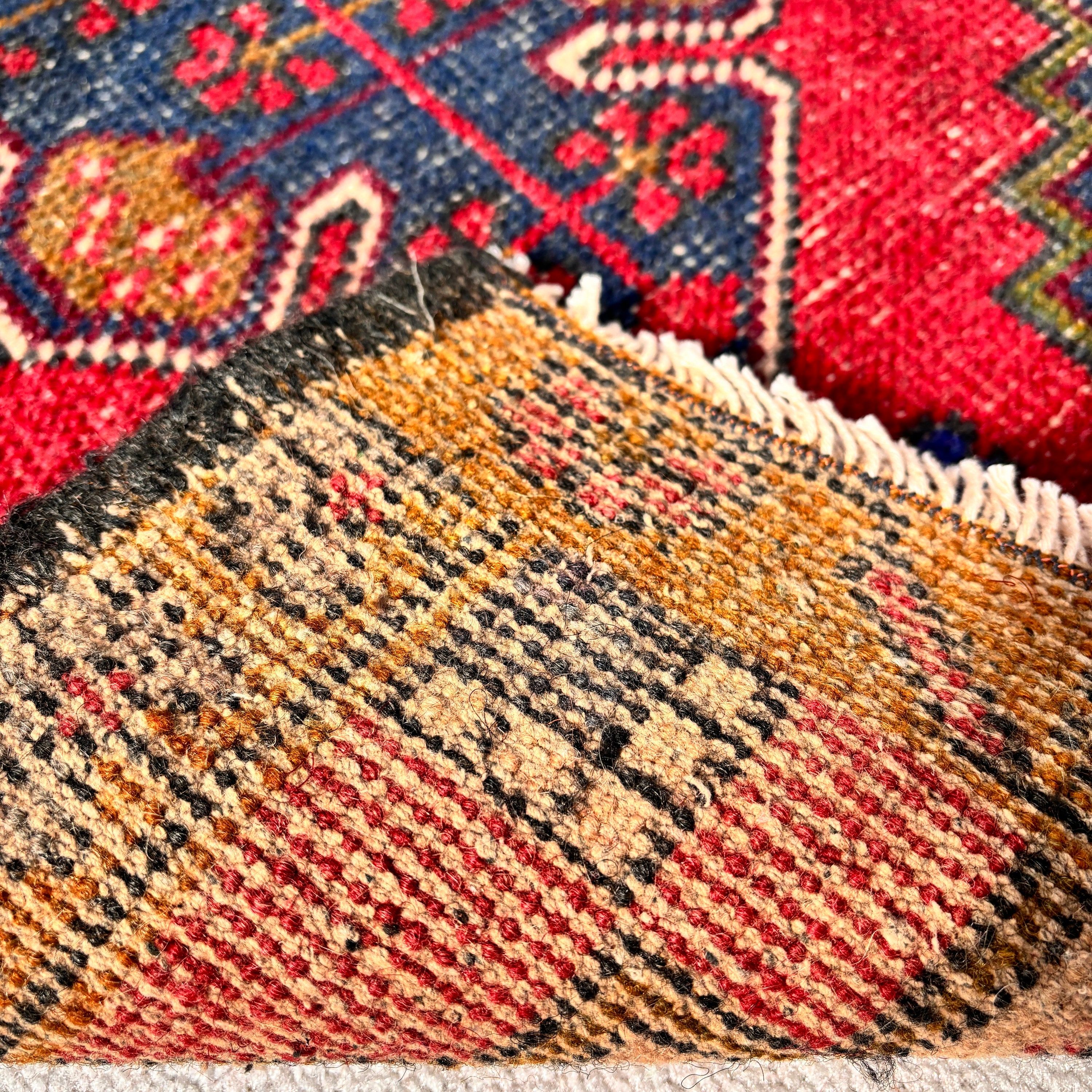 Kitchen Rug, Red Anatolian Rugs, 1.7x3.7 ft Small Rug, Door Mat Rug, Turkish Rug, Bedroom Rug, Aztec Rug, Vintage Rugs