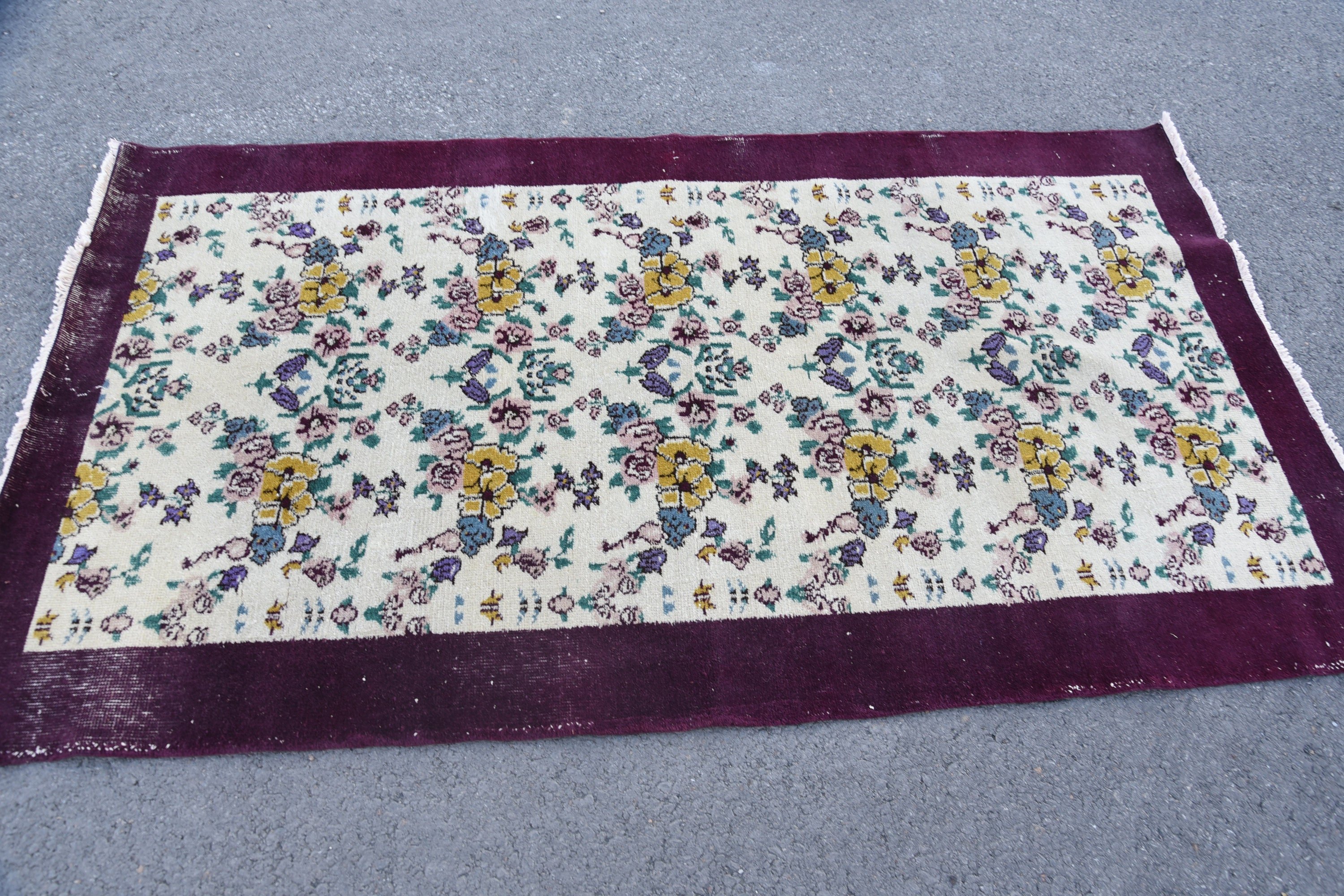 Living Room Rugs, Art Rug, Oushak Rug, 3.8x6.9 ft Area Rug, Colorful Rug, Handmade Rugs, Vintage Rug, Turkish Rug, Rugs for Nursery
