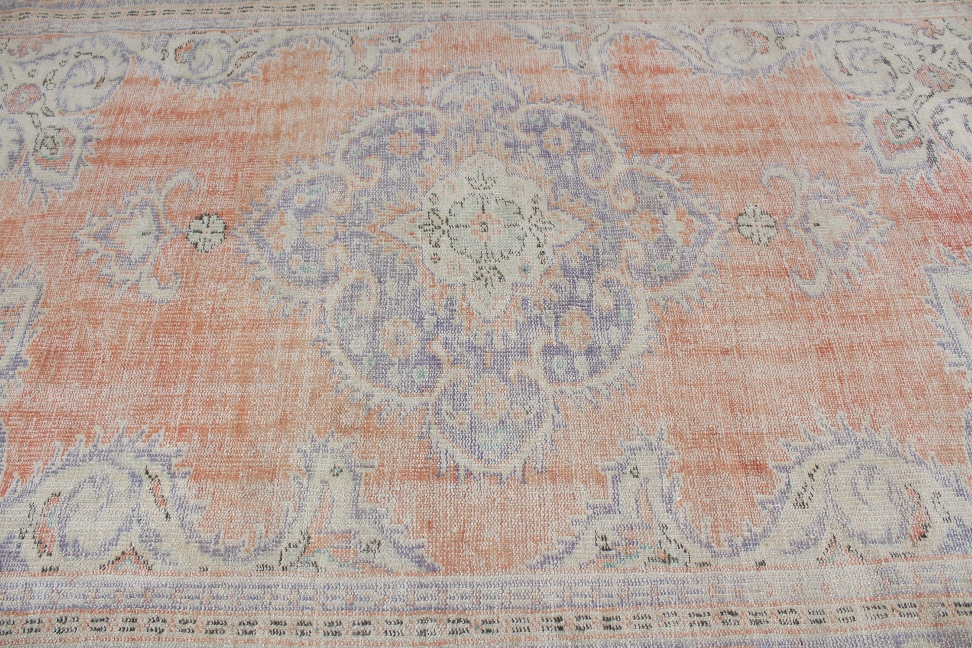 Salon Rugs, Antique Rug, Turkish Rug, Rugs for Bedroom, 6.9x9.8 ft Large Rugs, Orange Moroccan Rugs, Bedroom Rugs, Vintage Rugs, Aztec Rugs