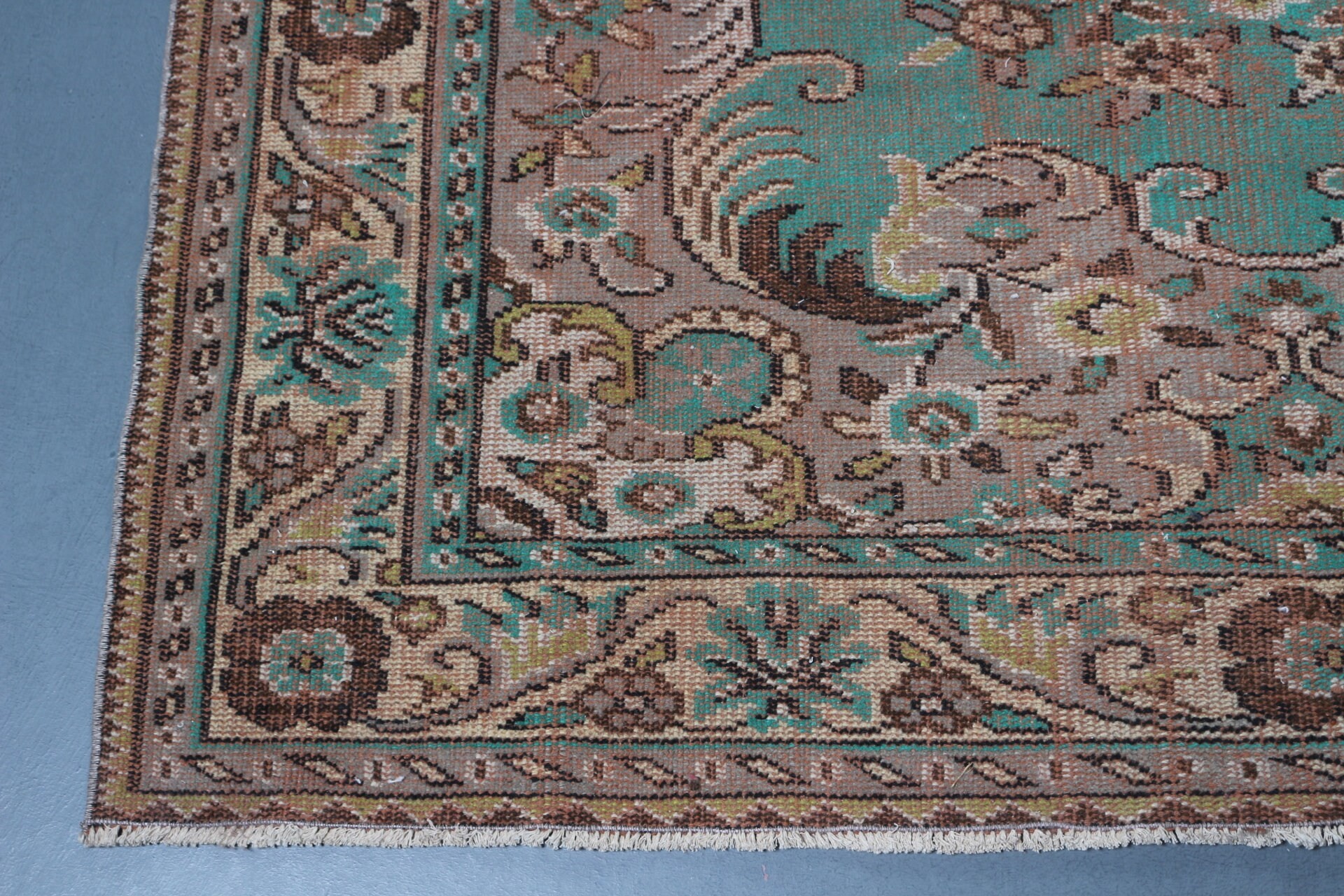 Ethnic Rugs, 6.1x9.9 ft Large Rug, Vintage Rug, Living Room Rug, Green Floor Rug, Bedroom Rug, Dining Room Rug, Turkish Rugs