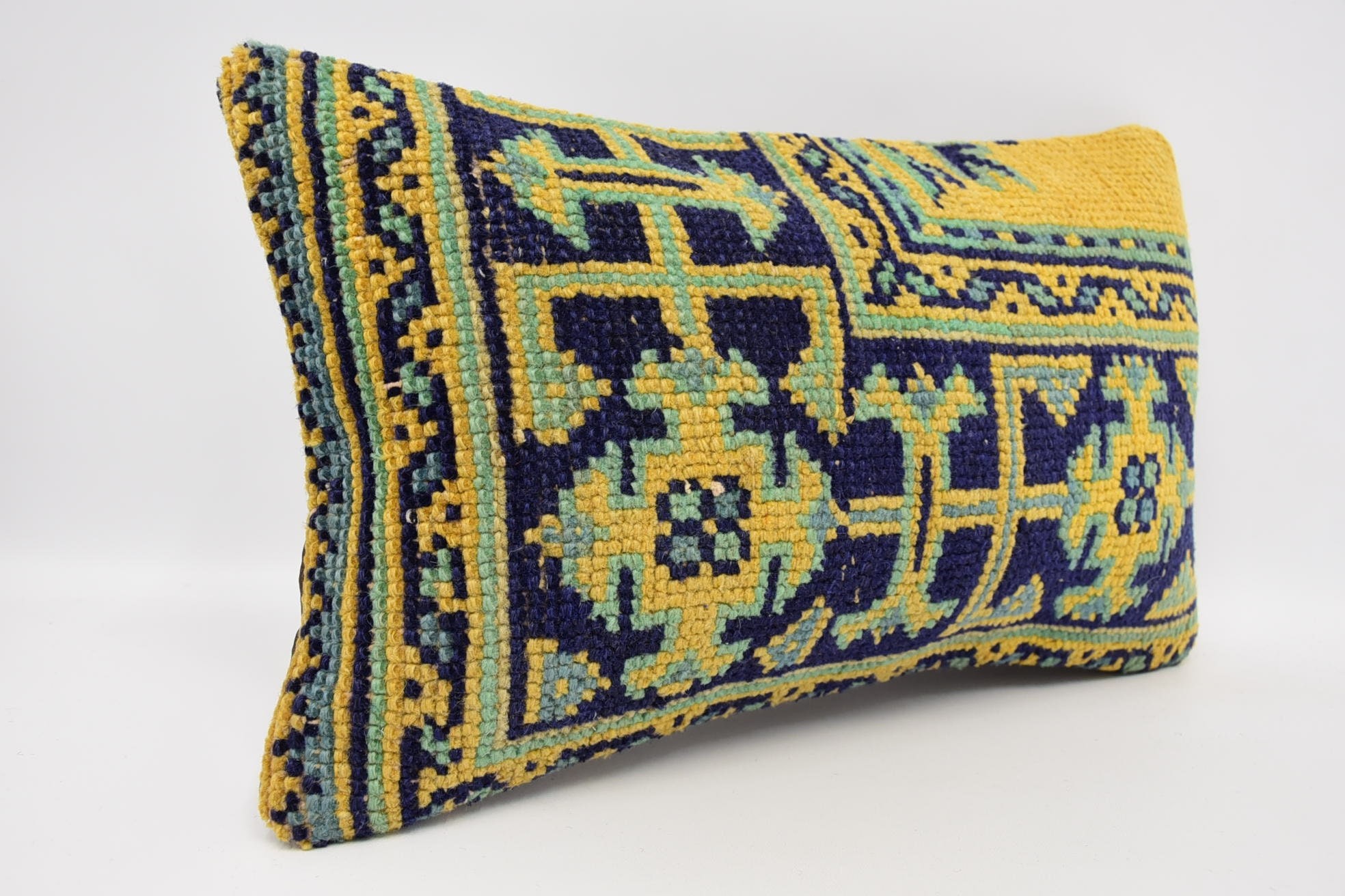 12"x20" Blue Pillow Sham, Pillow for Sofa, Southwestern Cushion Case, Couch Cushion Cover, Home Decor Pillow, Kilim Pillow Cover