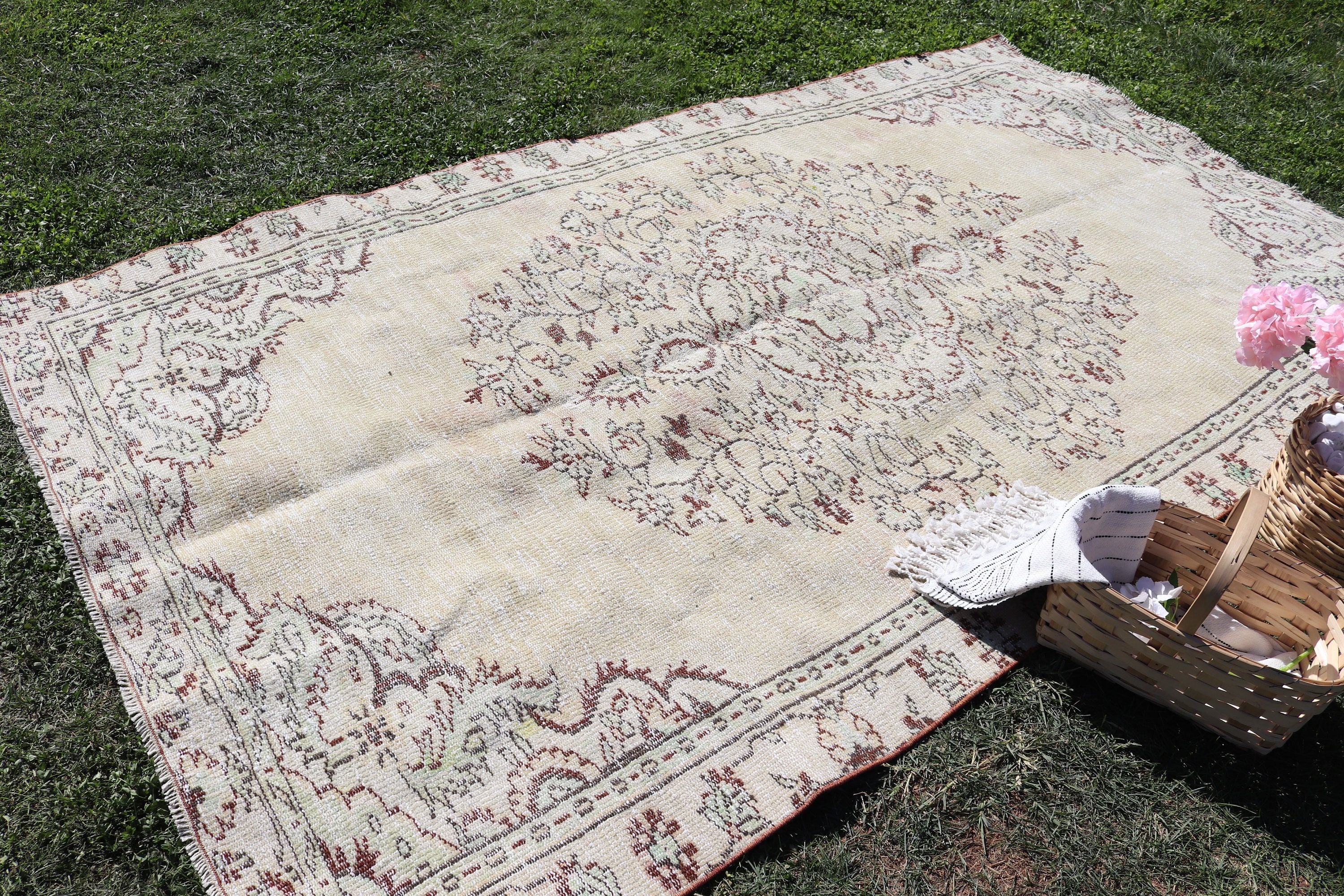 Home Decor Rug, Green Oriental Rug, Bedroom Rug, Living Room Rug, Moroccan Rug, 5.2x9.3 ft Large Rug, Vintage Rug, Turkey Rugs, Turkish Rug