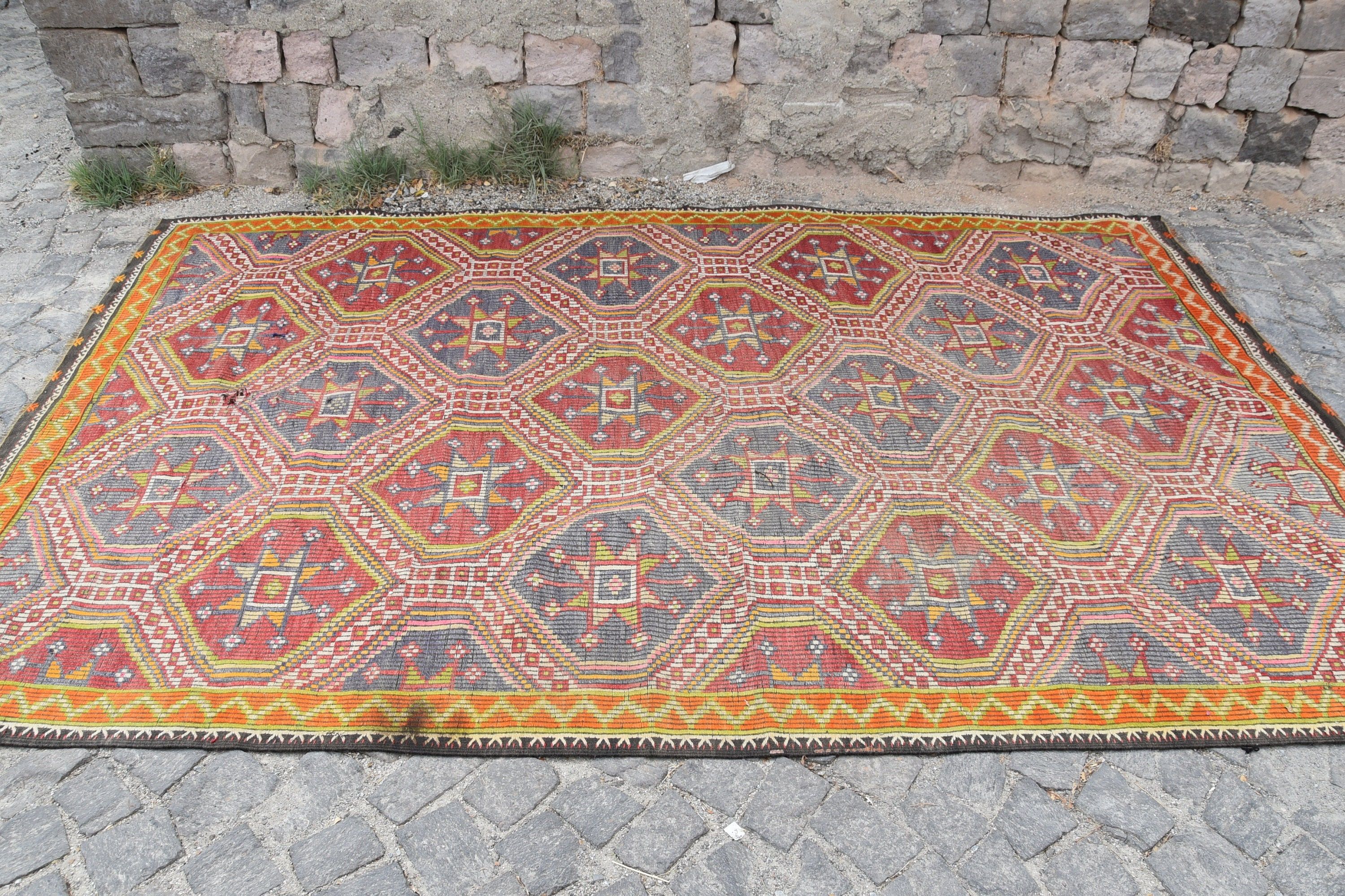 Salon Halıları, Yemek Odası Halısı, Salon Halıları, Vintage Halılar, Oryantal Halı, Eski Halı, Ev Dekor Halısı, Türk Halısı, Kilim, 6.2x10.5 ft Büyük Halı