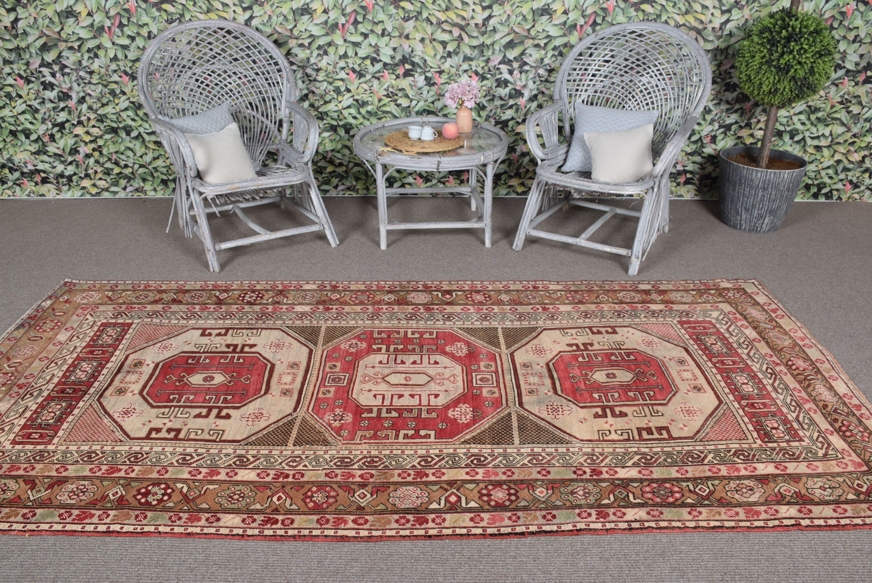 Vintage Rugs, Cool Rug, 4.6x9.6 ft Large Rug, Red Oriental Rug, Living Room Rug, Bedroom Rug, Natural Rug, Oriental Rugs, Turkish Rugs