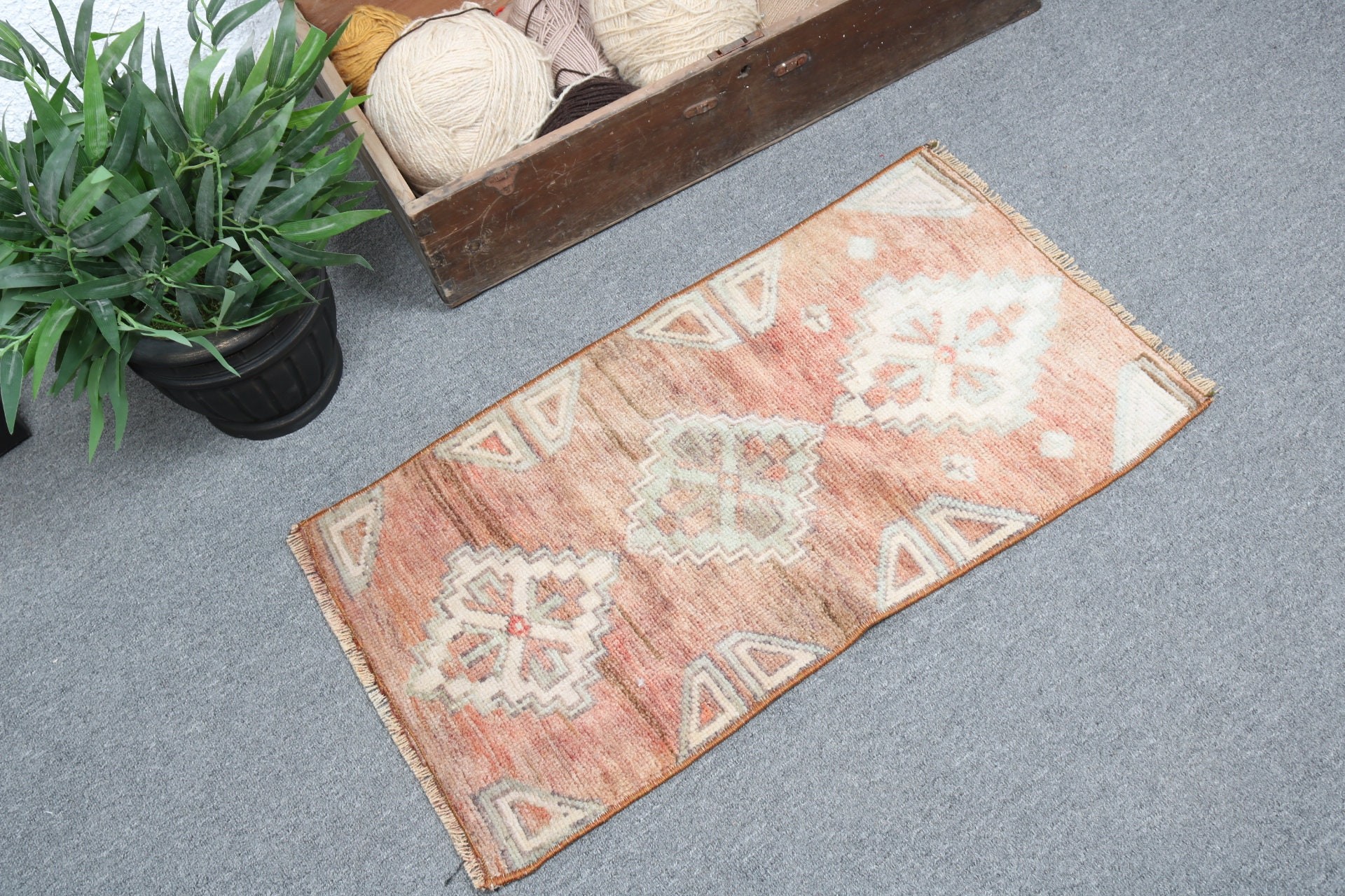 Outdoor Rugs, Bedroom Rugs, Turkish Rug, Modern Rug, Red Kitchen Rug, Small Area Rug, 1.4x2.5 ft Small Rugs, Small Vintage Rug, Vintage Rug