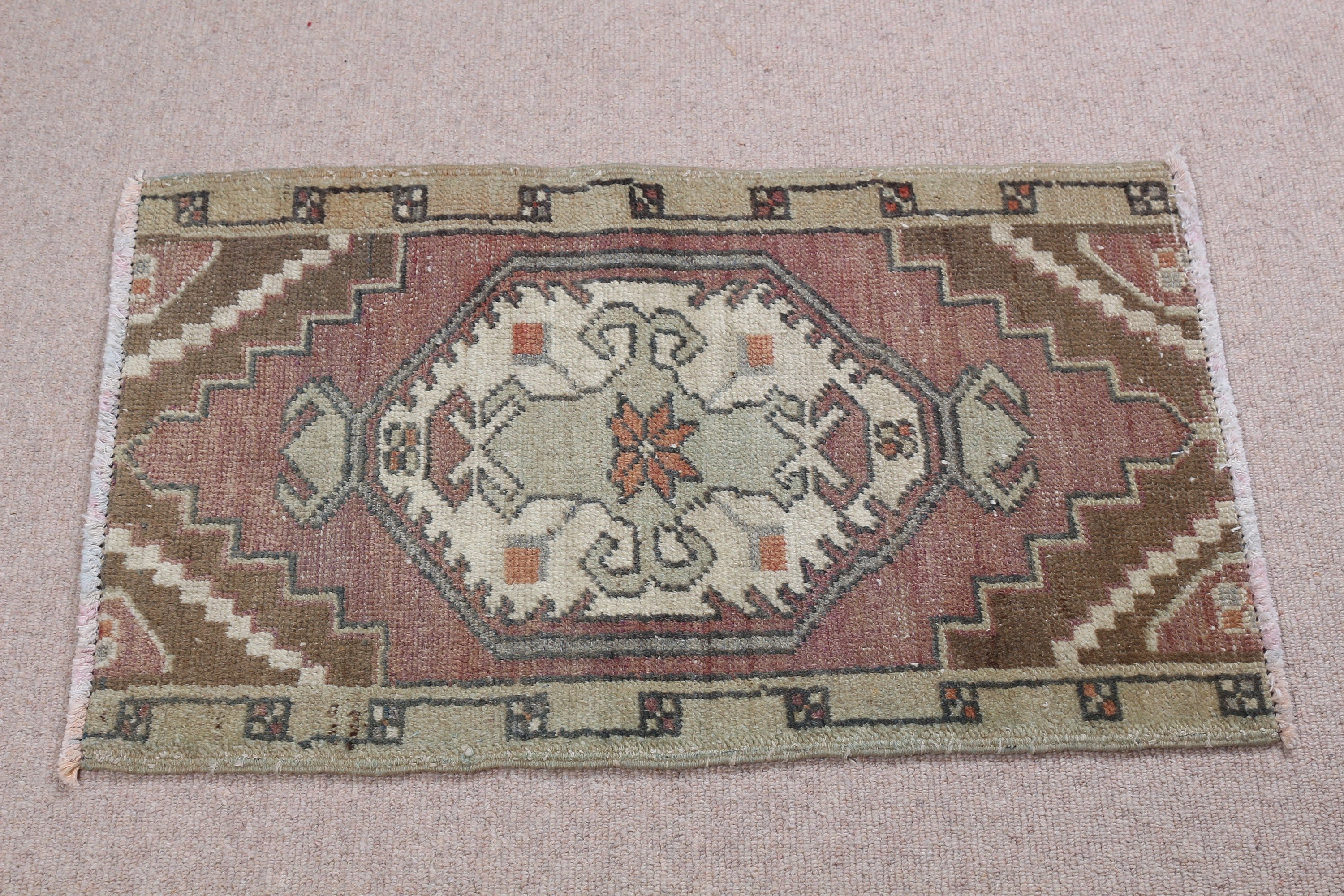 Cool Rug, Rugs for Bath, Beige Oushak Rug, Turkish Rug, Antique Rug, 1.6x2.5 ft Small Rugs, Kitchen Rug, Vintage Rug, Entry Rugs, Art Rug