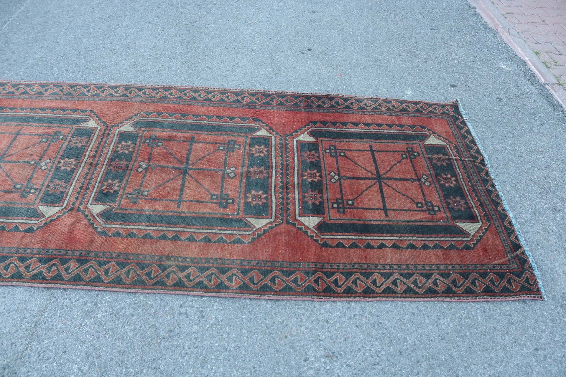 Old Rug, Rugs for Kitchen, Corridor Rugs, 3.8x11 ft Runner Rugs, Wool Rug Runner Rugs, Moroccan Rug, Vintage Rug, Turkish Rug, Colorful Rug