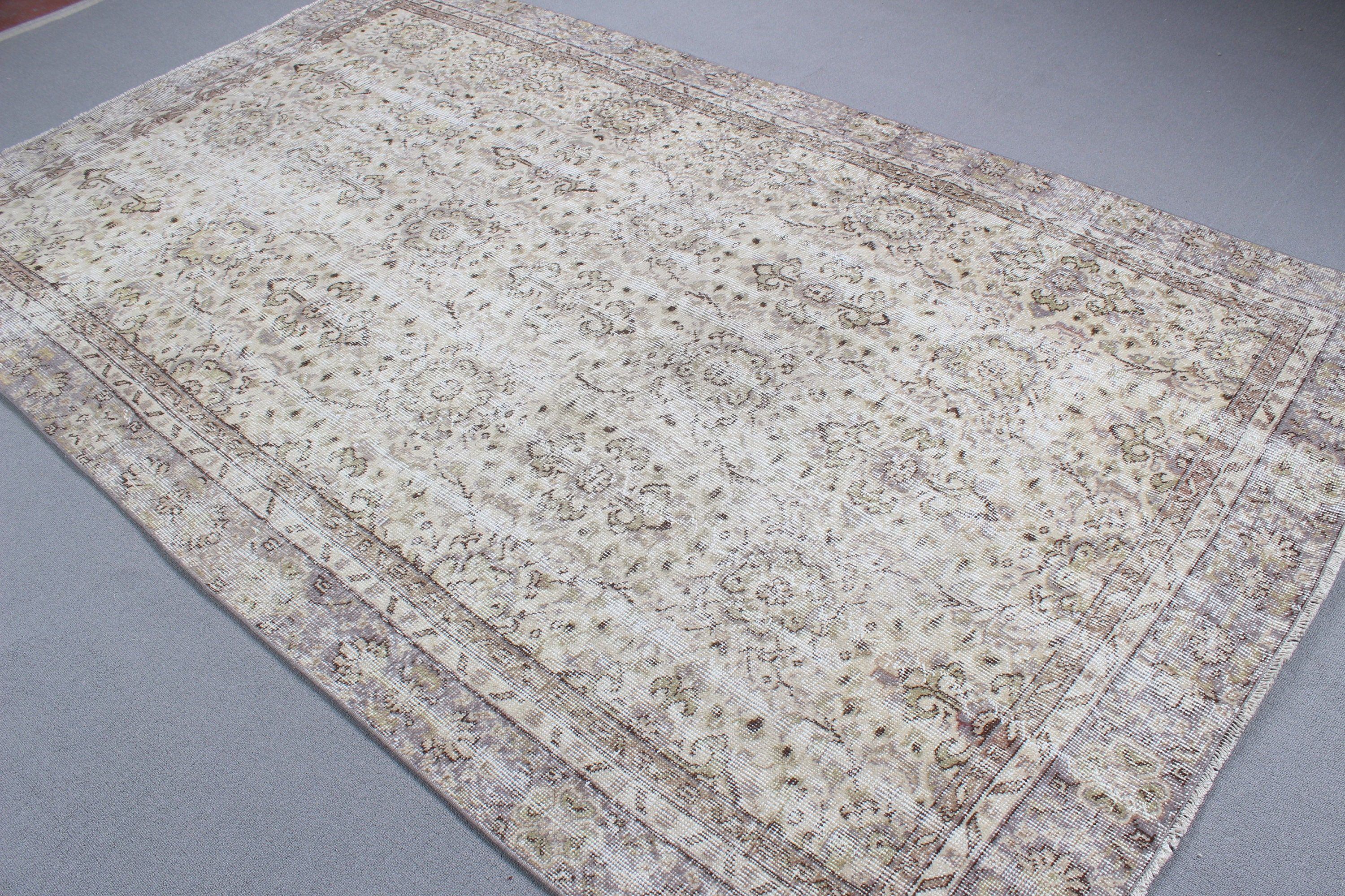 5.6x9.1 ft Large Rugs, Large Boho Rugs, Oriental Rug, Dining Room Rug, Turkish Rugs, Boho Rug, Green Neutral Rugs, Vintage Rugs, Floor Rug