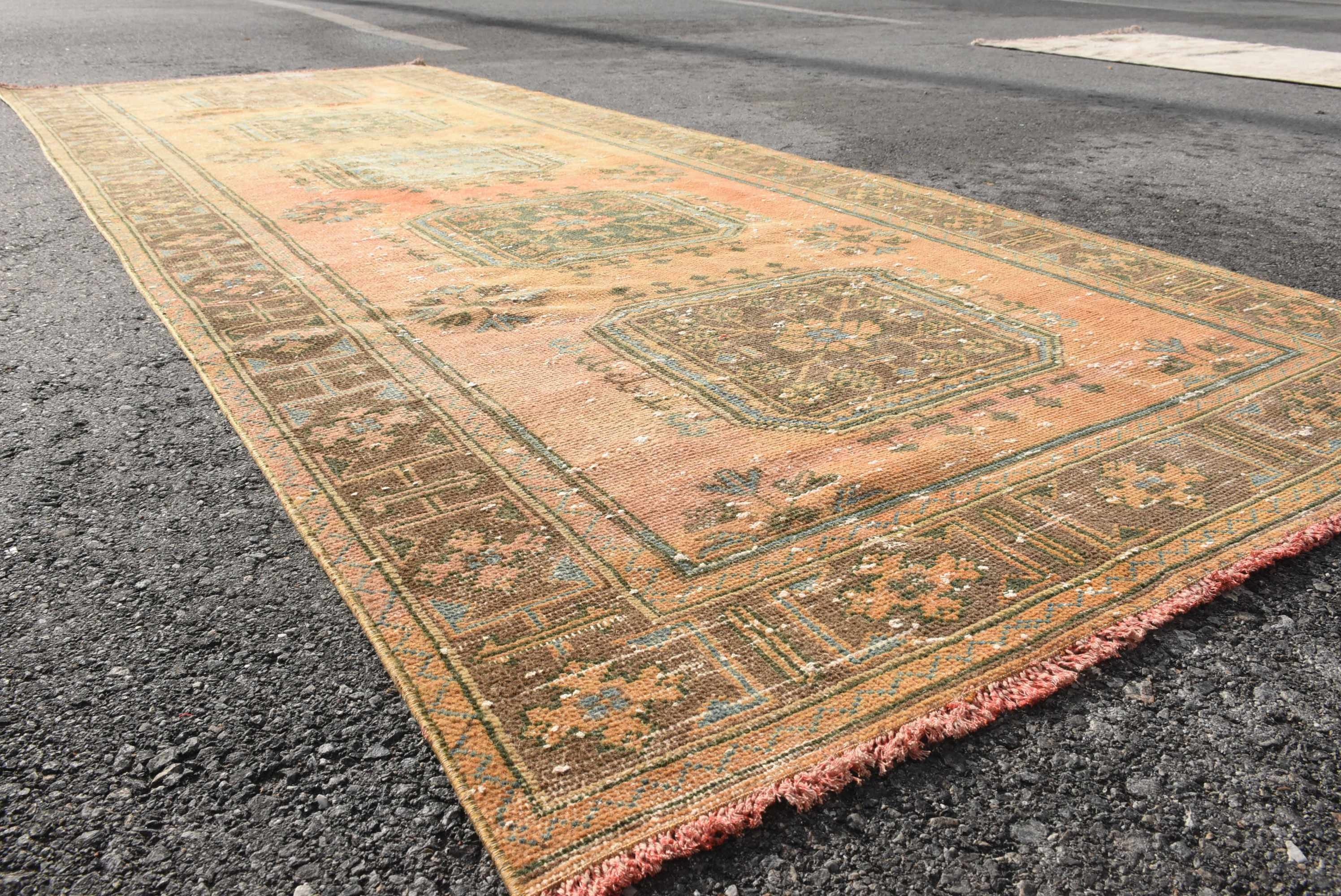 Red Moroccan Rugs, Corridor Rug, Turkish Rug, 4.4x11.2 ft Runner Rug, Hallway Rug, Vintage Rug, Antique Rugs, Kitchen Rug, Nomadic Rug