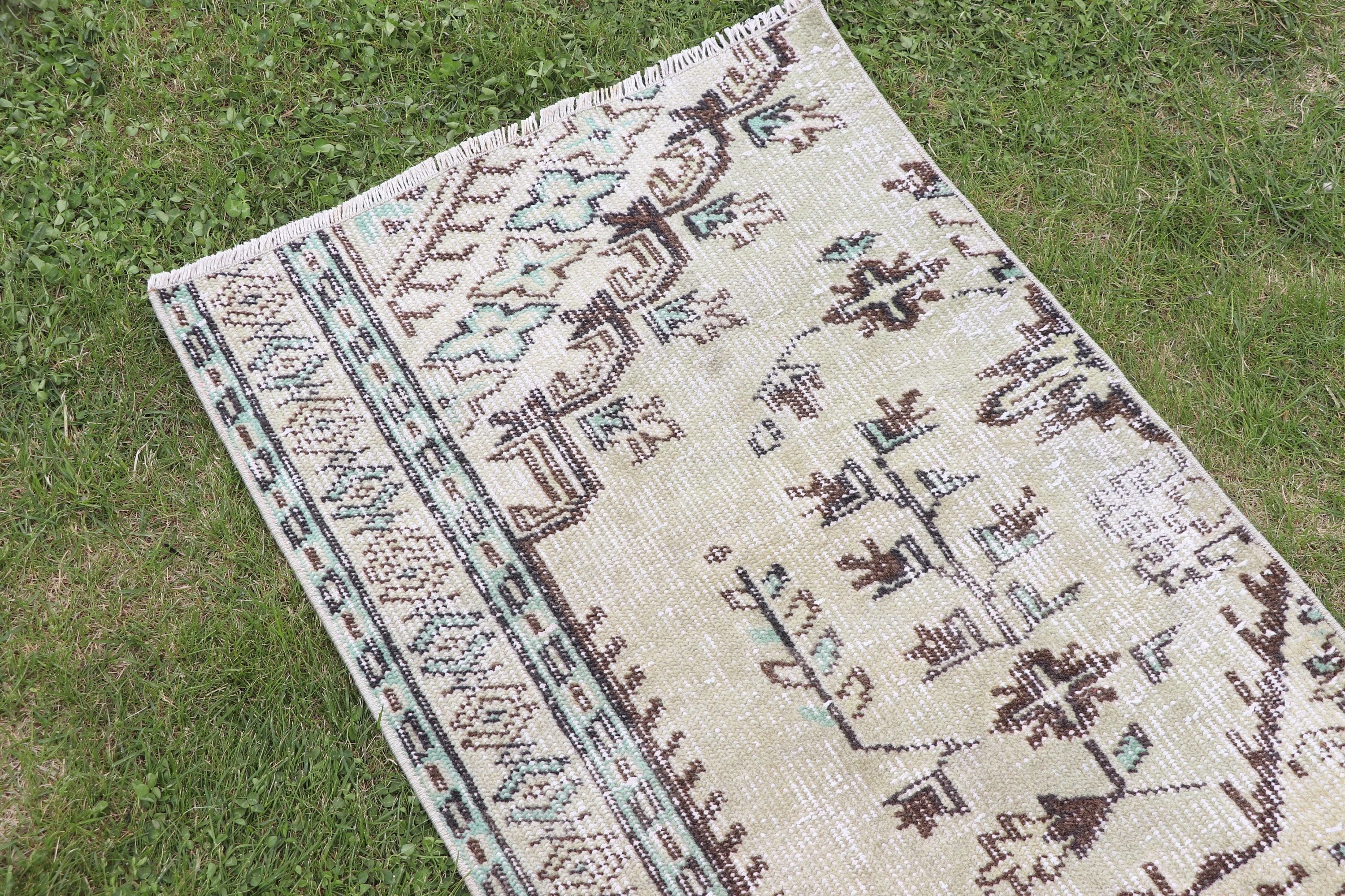 Wall Hanging Rug, Bath Rugs, Bedroom Rugs, Green Antique Rug, Rugs for Bathroom, Vintage Rugs, Turkish Rug, 2x3.2 ft Small Rug, Floor Rug