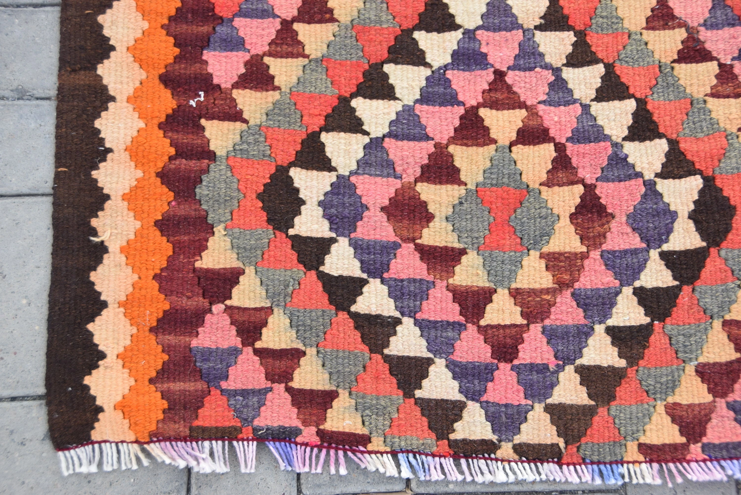 Red Kitchen Rug, Oushak Rug, Vintage Rug, Floral Runner Rug Rugs, Rugs for Runner, 2.9x10.9 ft Runner Rug, Turkish Rug, Antique Rugs