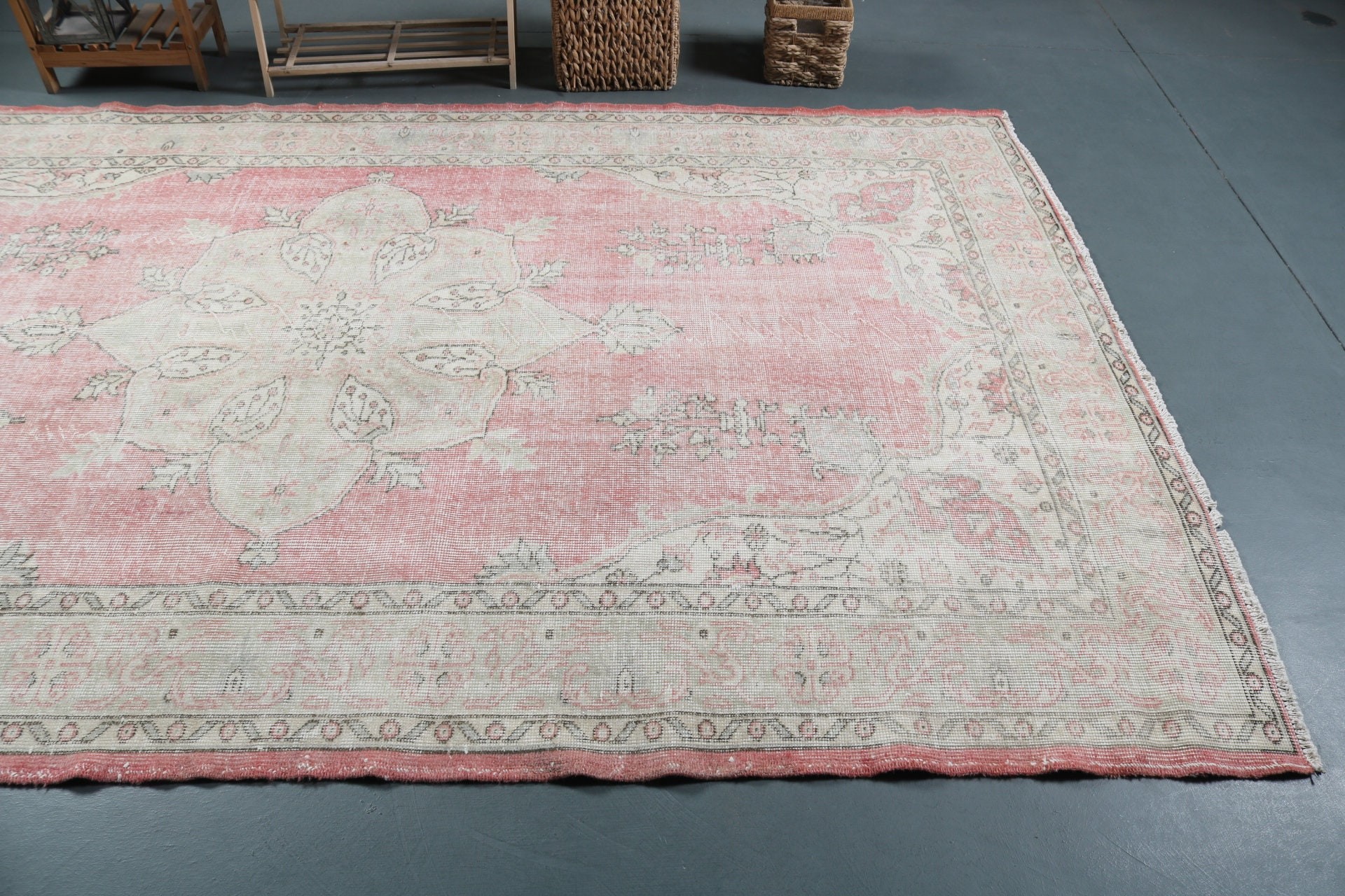 Living Room Rug, Rugs for Salon, Large Wool Rug Rugs, Turkish Rugs, Bedroom Rug, Salon Rugs, Vintage Rug, 6.1x9.9 ft Large Rugs, Wool Rug