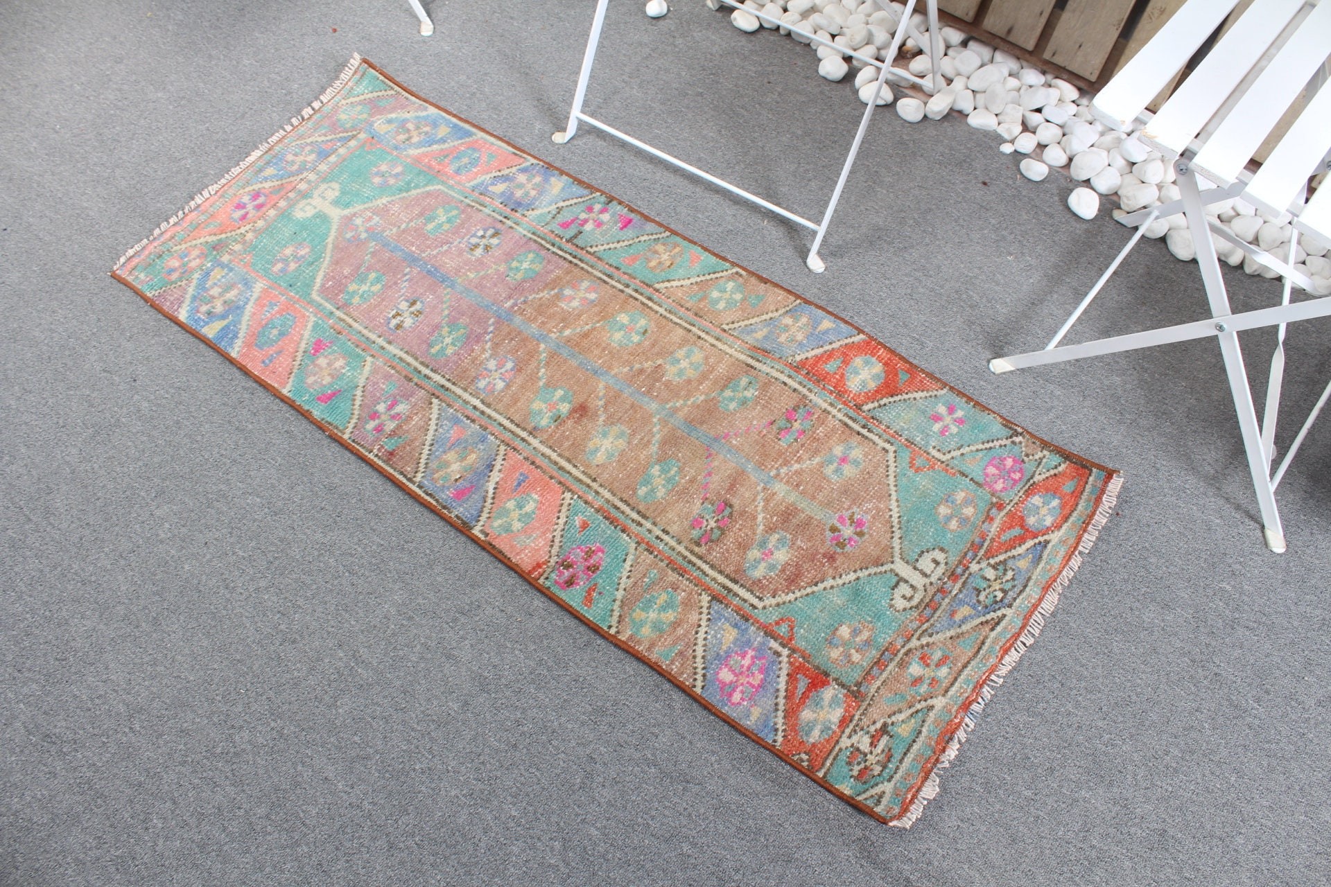 Türk Halıları, Duvara Asılı Halı, Yeşil Soğuk Halı, 1.8x4.3 ft Küçük Halı, Vintage Halı, Harika Halılar, Mutfak Halıları, Mutfak Halısı, Yer Halısı