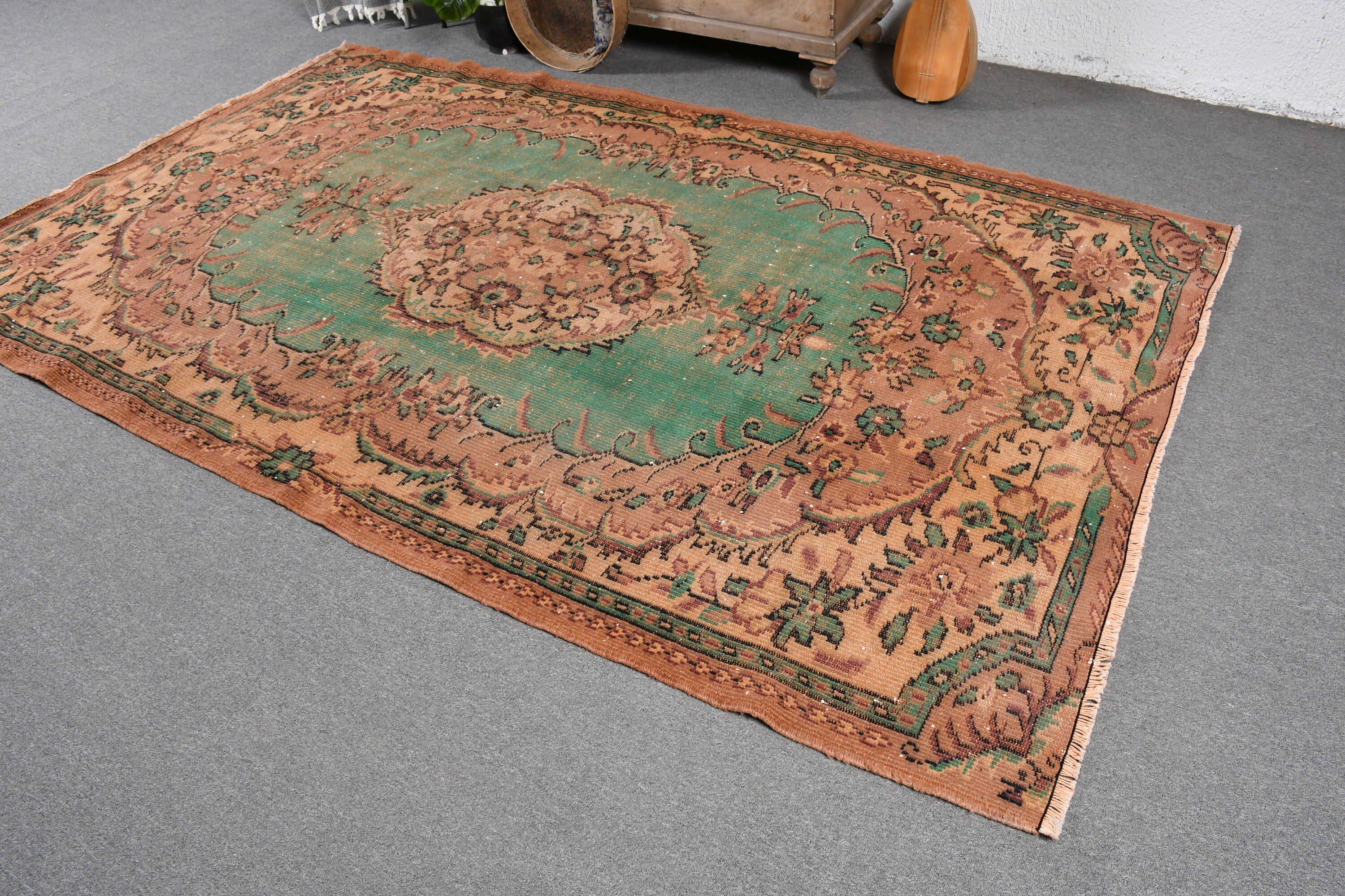 5.7x9 ft Büyük Halılar, Yeşil Soğuk Halı, Ev Dekorasyonu Halısı, Boho Halısı, Türk Halıları, Yatak Odası Halıları, Yemek Odası Halıları, Salon Halısı, Vintage Halı