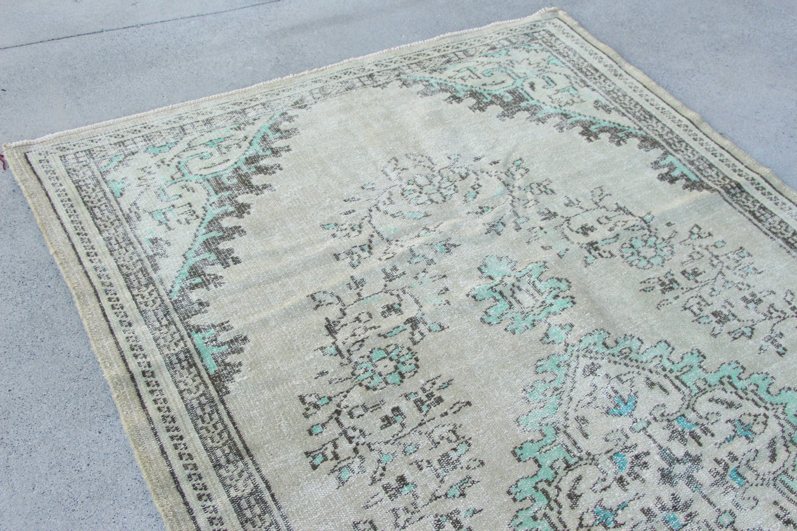 Salon Rugs, Beige  5.7x9.7 ft Large Rug, Boho Rugs, Vintage Rug, Dining Room Rugs, Kitchen Rug, Turkish Rugs