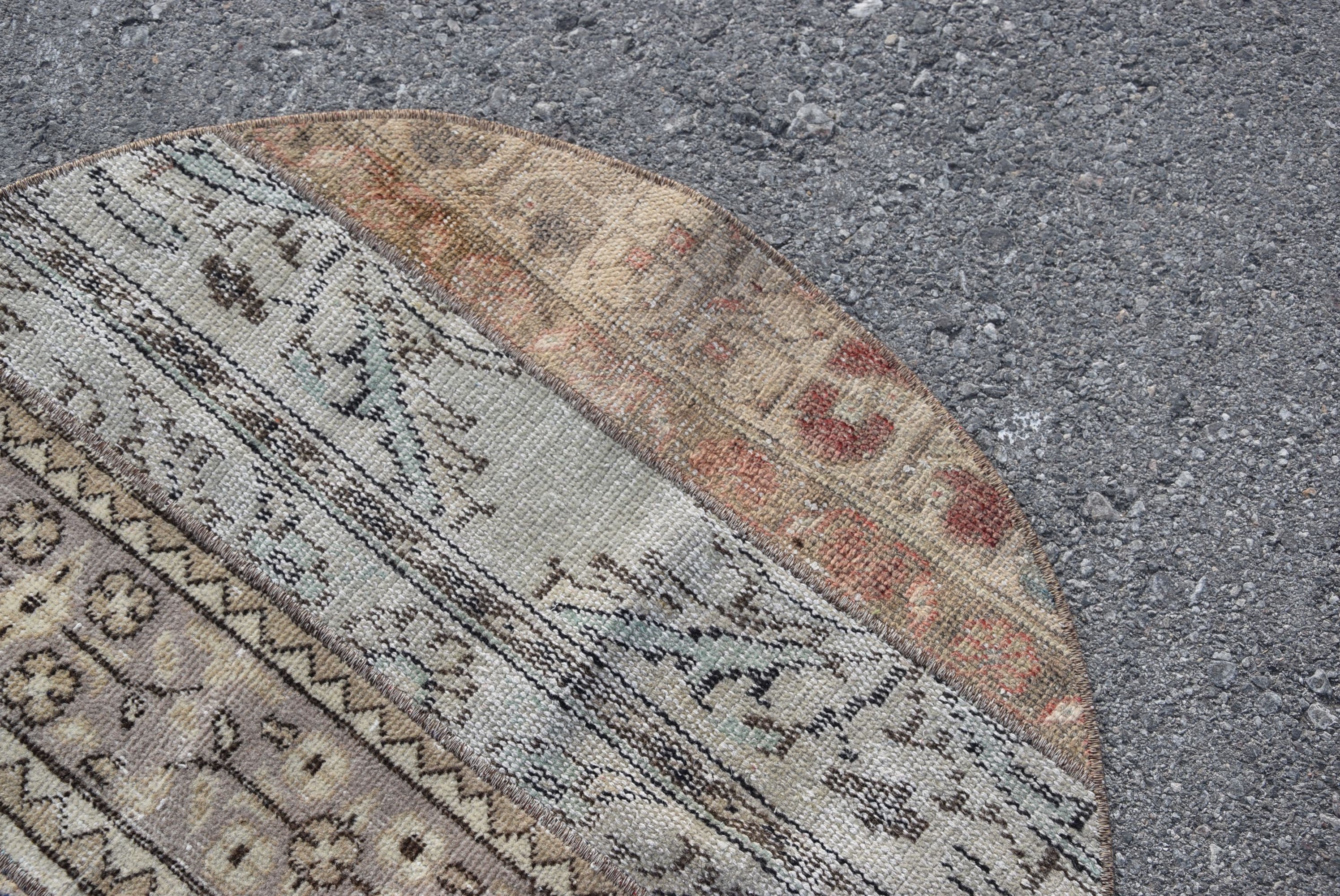 Kitchen Rug, Vintage Rugs, Oriental Rug, Turkish Rugs, 2.9x2.9 ft Small Rug, Oushak Rug, Custom Rug, Wall Hanging Rug, Beige Wool Rugs