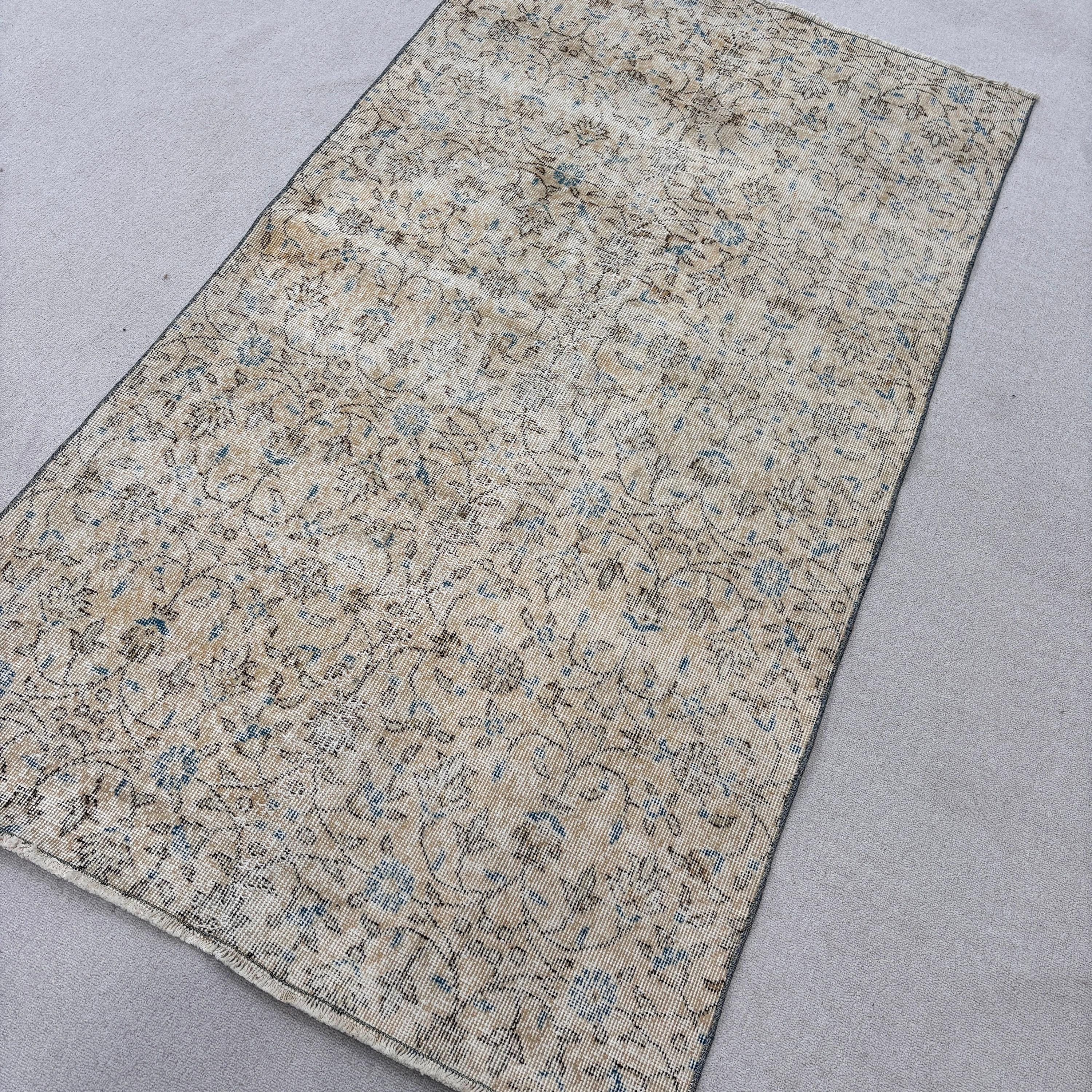 Nursery Rug, Anatolian Rug, Rugs for Kitchen, Beige Statement Rugs, Vintage Rug, Turkish Rugs, Neutral Rug, Outdoor Rugs, 3.8x7 ft Area Rug