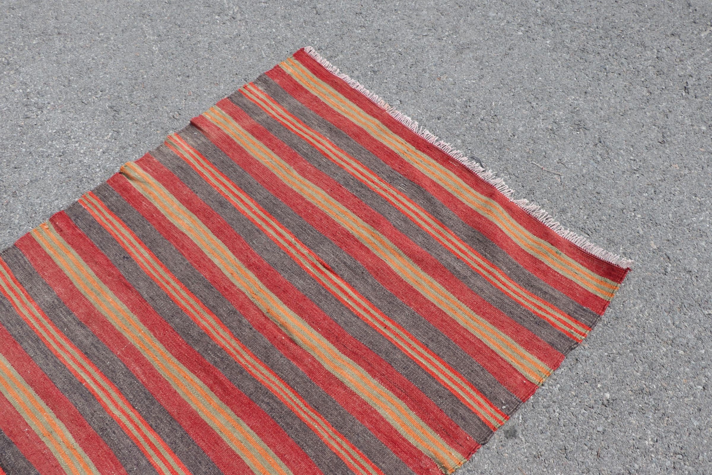 Kitchen Rug, Wool Rug, Nursery Rugs, Turkish Rug, Kilim, Red Moroccan Rug, 3.7x4.3 ft Accent Rug, Bedroom Rug, Rugs for Entry, Vintage Rug