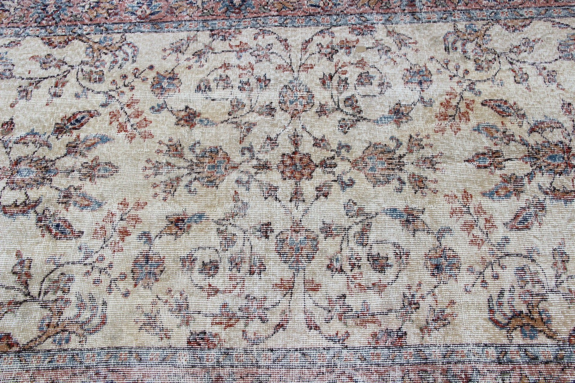 Turkish Rugs, Living Room Rug, Pale Rug, Vintage Rug, 3.8x6.5 ft Area Rug, Anatolian Rug, Beige Kitchen Rug, Bedroom Rug, Rugs for Bedroom