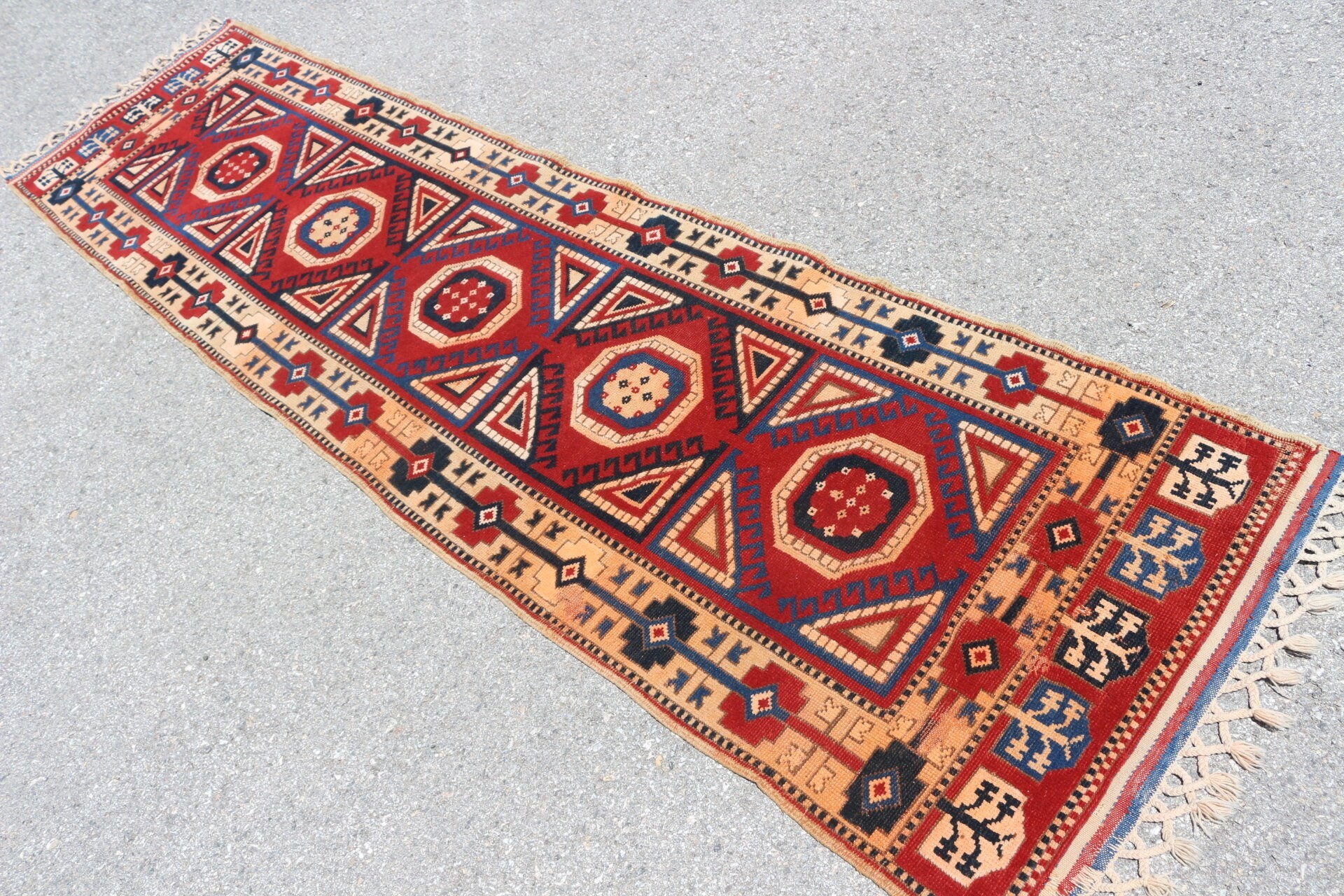 2.5x9.5 ft Runner Rugs, Rugs for Runner, Turkish Rugs, Wool Rug, Moroccan Rugs, Red Anatolian Rug, Turkey Rug, Corridor Rug, Vintage Rug