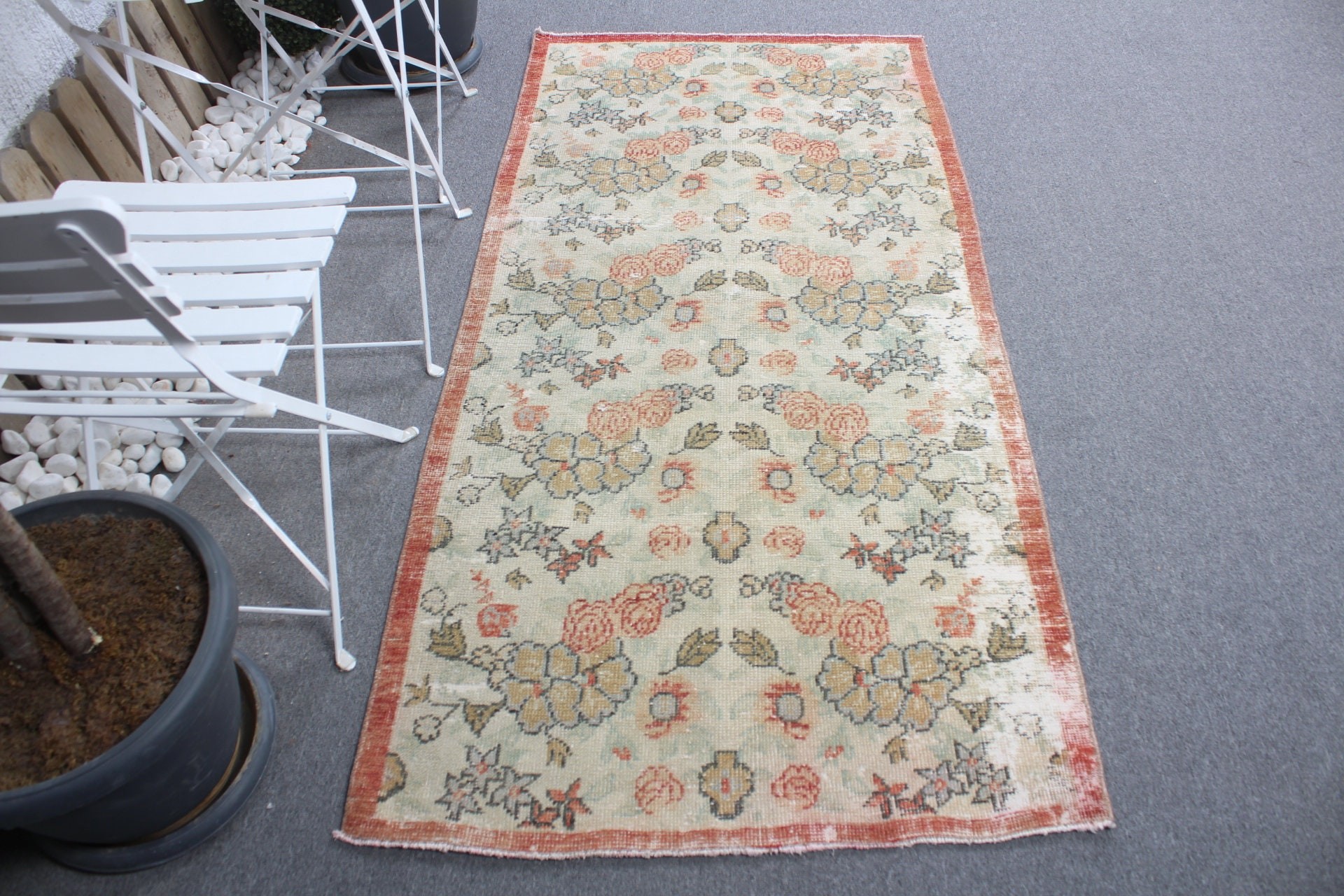 Oryantal Halılar, 3,1x6,3 ft Aksan Halıları, Çocuk Halısı, Giriş Halıları, Yeşil Mutfak Halısı, Yatak Odası Halısı, Türk Halıları, Vintage Halı, Oushak Halısı