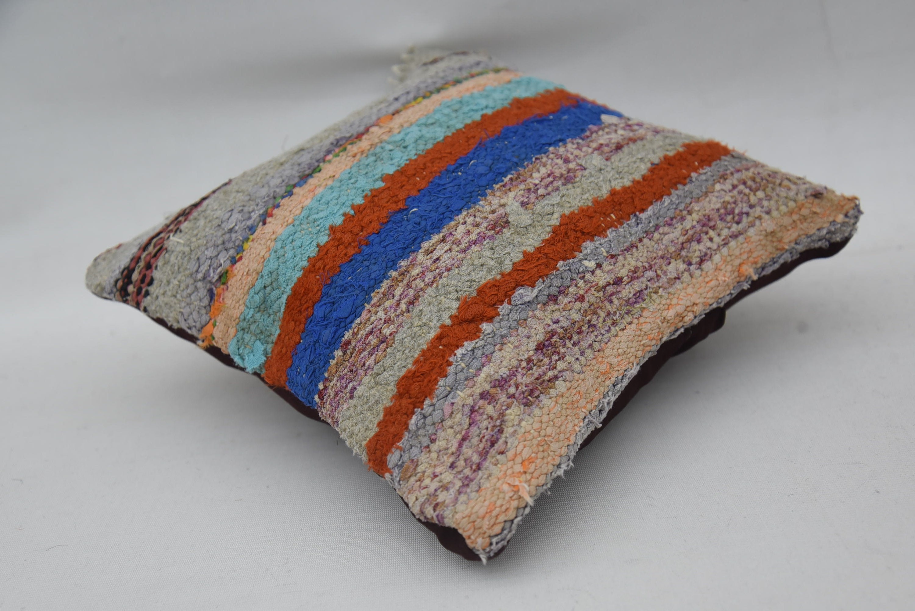 Boho Kırlent Kılıfı, Kanepe Yastığı, Oryantal Minder Kılıfı, 12"x12" Bej Yastık, Etnik Kilim Kilim Yastık, Kilim Yastık