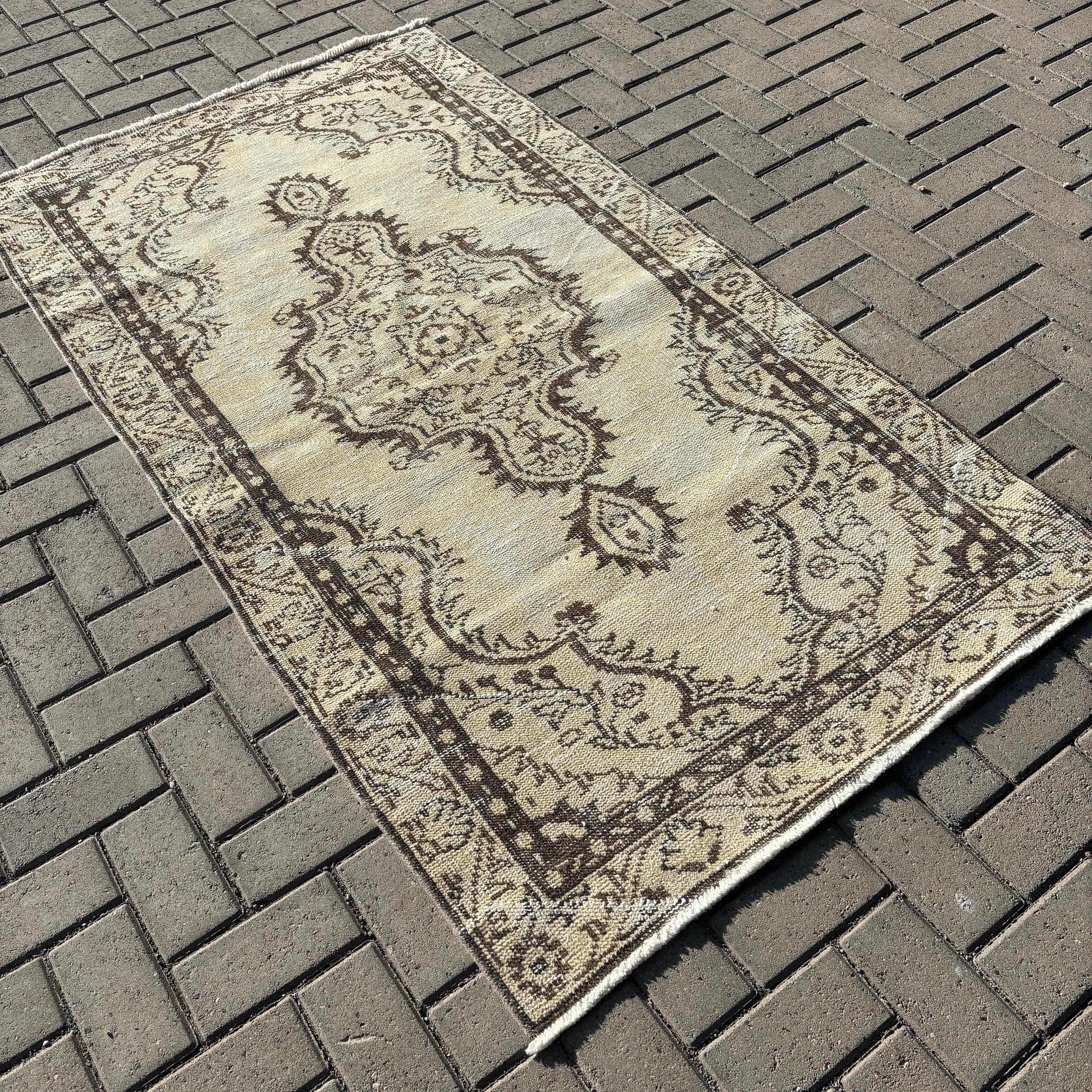 Bedroom Rugs, 3.5x6.2 ft Accent Rugs, Beige Modern Rugs, Vintage Rugs, Rugs for Nursery, Turkish Rugs, Neutral Rugs, Statement Rugs