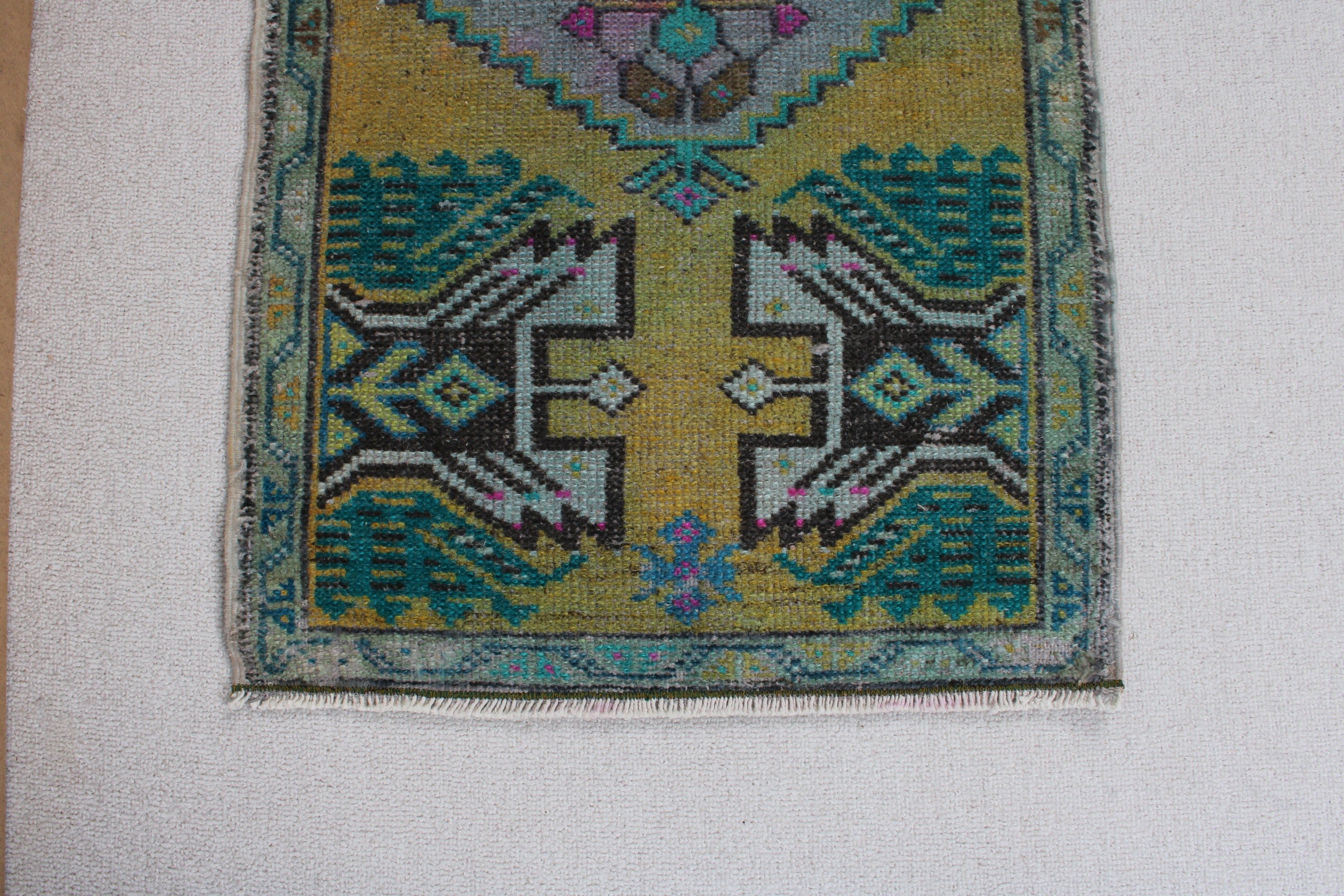 Modern Halılar, Türk Halıları, 1.7x3.2 ft Küçük Halı, Küçük Vintage Halılar, Yeşil Açıklama Halısı, Yatak Odası Halıları, Vintage Halılar, Düz Dokuma Halılar