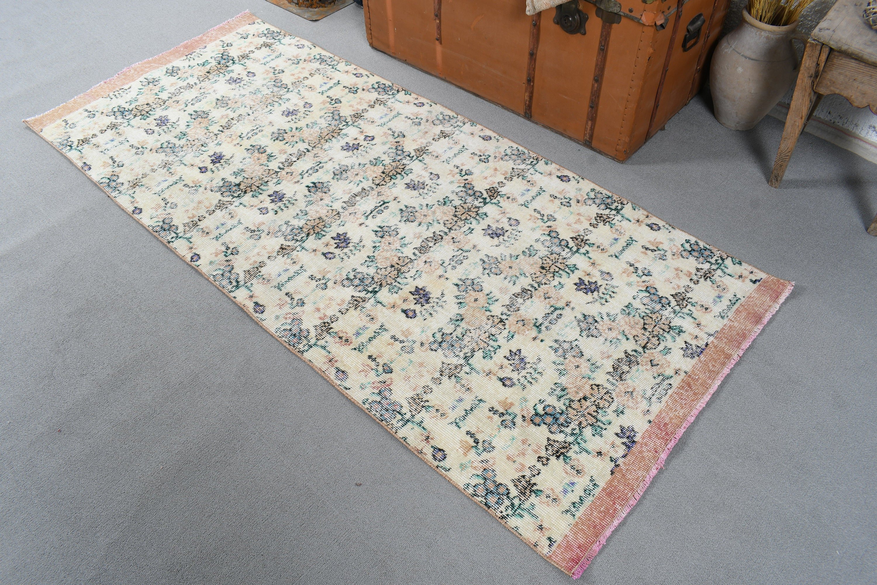 Rugs for Entry, Boho Rug, Beige Cool Rugs, Vintage Accent Rugs, Kitchen Rug, 2.9x6.6 ft Accent Rugs, Vintage Rugs, Turkish Rugs, Luxury Rug