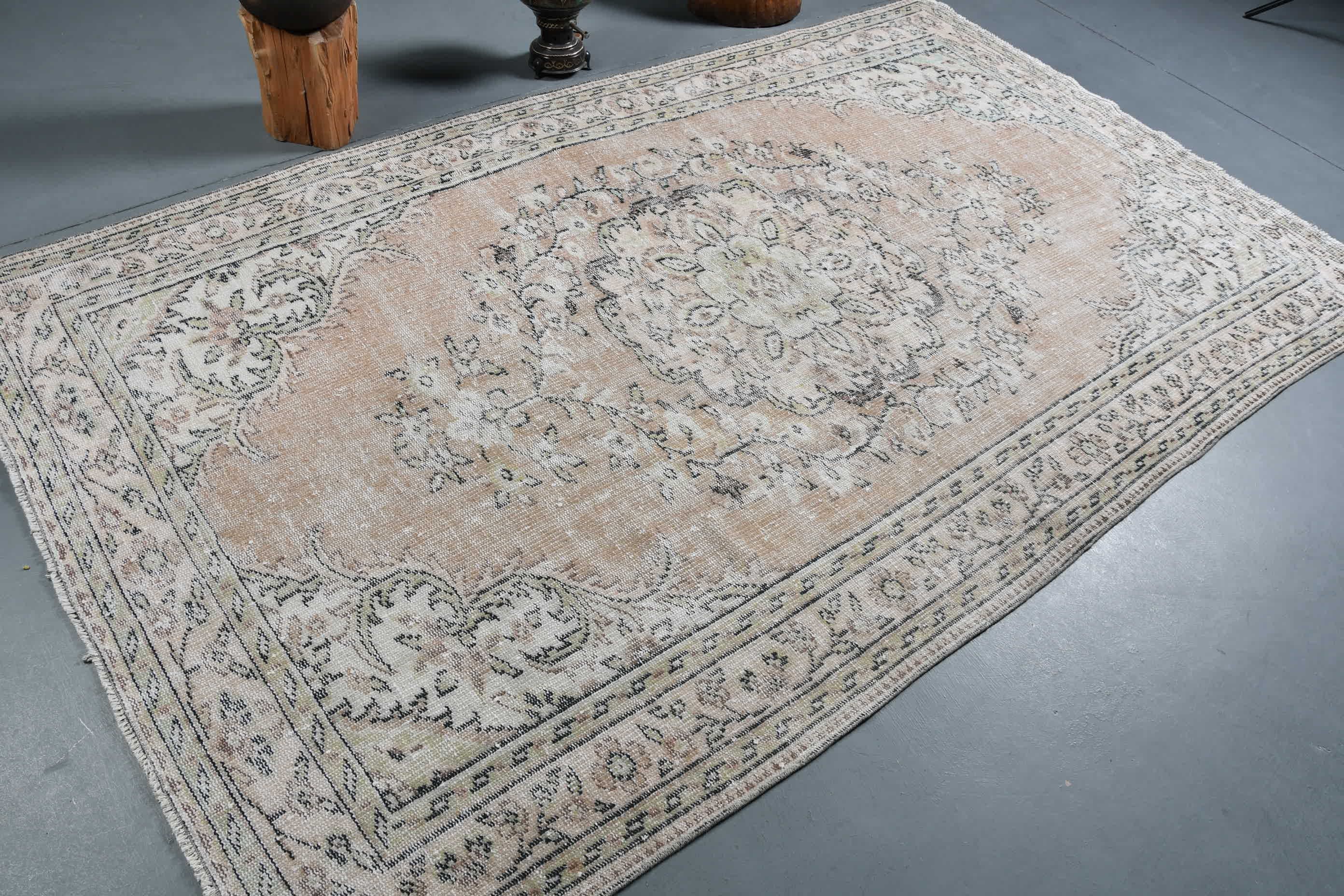 Living Room Rugs, Bedroom Rugs, Kitchen Rugs, Vintage Rug, Oushak Rug, Art Rug, Turkish Rugs, Brown  5.4x9.3 ft Large Rug
