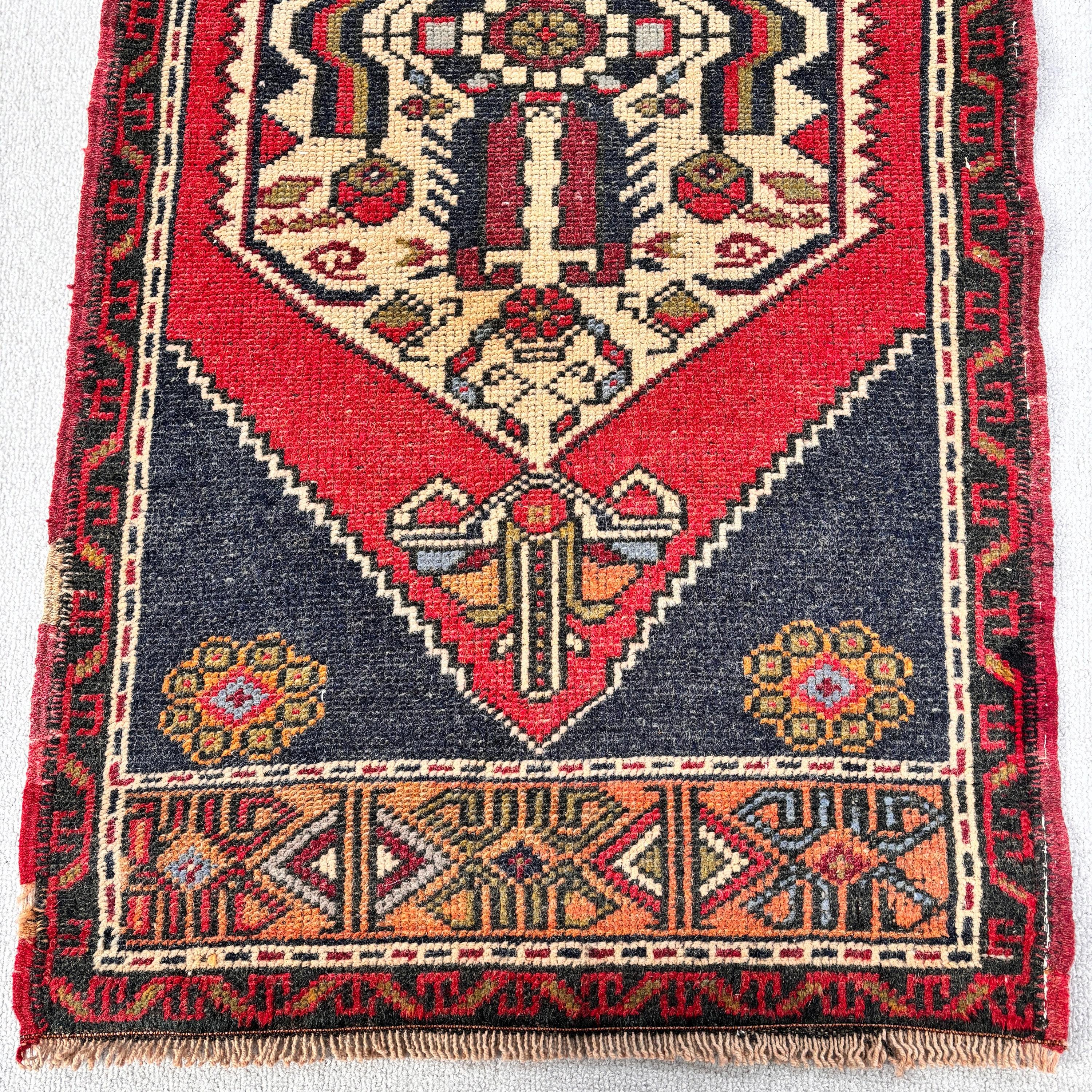 Kitchen Rug, Bedroom Rugs, Red Handwoven Rugs, Turkish Rug, 2x4.2 ft Small Rugs, Anatolian Rug, Exotic Rugs, Vintage Rugs, Handwoven Rugs